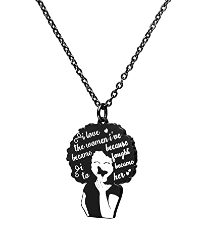 Black - Silhouette Motivational Necklace - 3