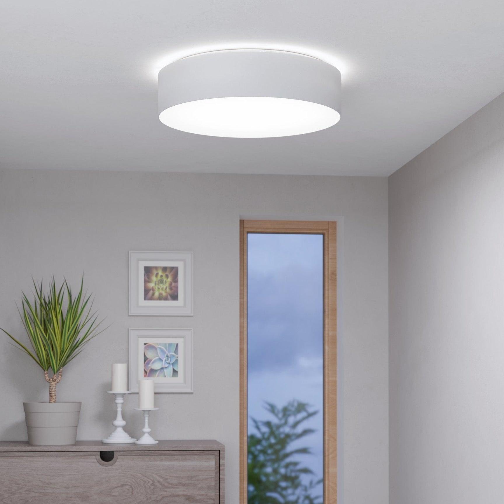 Eglo Connect Romao Z Smart LED Ceiling Light - 57cm Round Flush Mount, Dimmable White Light, Compatible with Alexa & Google Home - Perfect for Living Room, Bedroom, or Kitchen Lighting