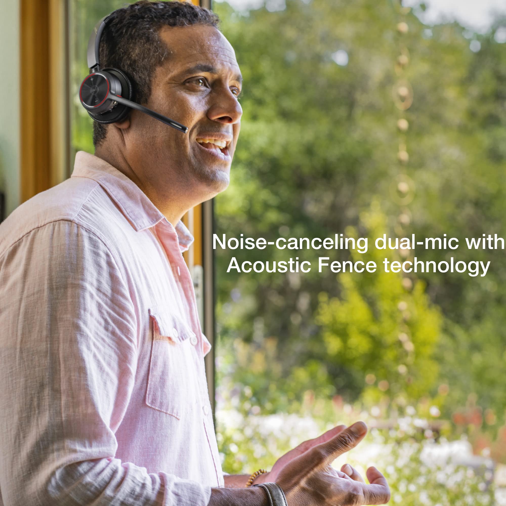 Poly Voyager 4310 UC Wireless Bluetooth Mono Headset with USB-A Adapter - Compatible with Teams, Zoom, RingCentral, Vonage | PC/Mac & Deskphone Use | Includes Global Teck Microfiber Cleaning Cloth | Perfect for Remote Work, Call Centers & Office Communications