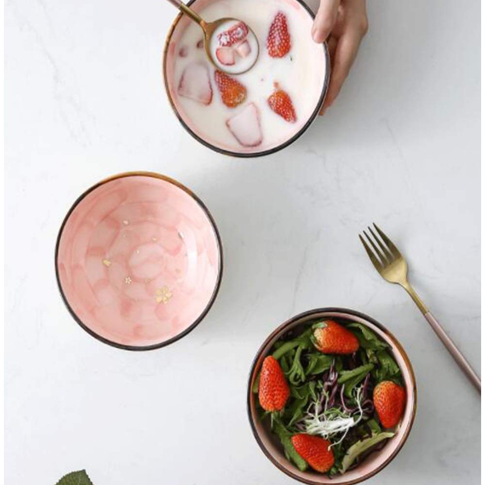 2-Piece Rotten Cherry Ceramic Salad Bowls - Cute Breakfast & Dessert Bowls for Home, Fruits, Snacks | Perfect for Dining, Entertaining & Kitchen Decor