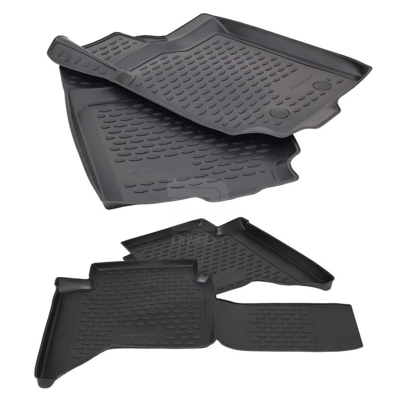 3D Rubber Floor Mats for Toyota Hilux 2016-2023 | Custom Fit All-Weather Car Mats | 4-Piece Set (Manual Transmission) - Perfect for Off-Roading, Camping & Daily Commute