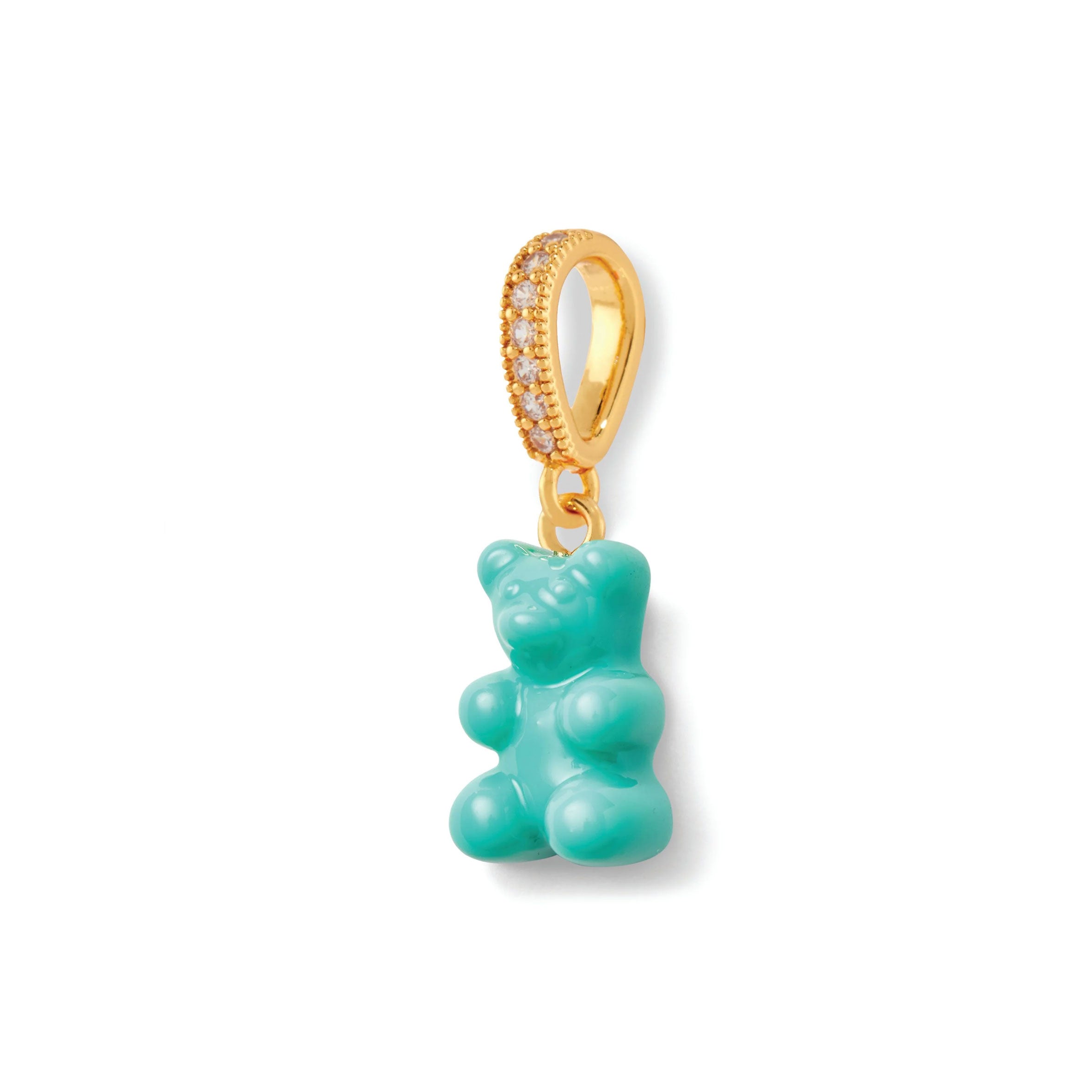 Nostalgia Bear Glossy Pendant Necklace with Crystal Gold Connector - Perfect for Gifts, Anniversary & Everyday Elegant Jewelry