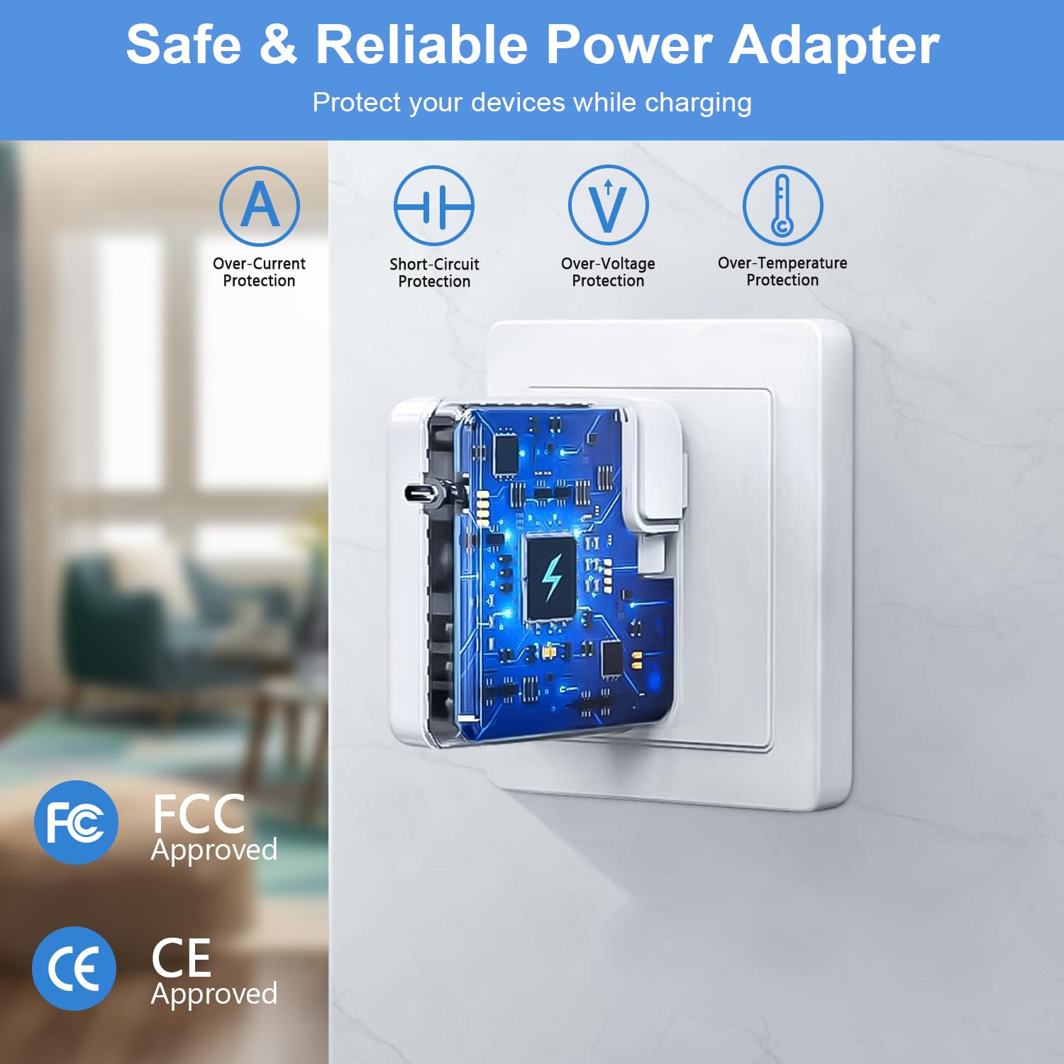 100W USB C Fast Charger for MacBook Pro/Air 16 15 14 13 Inch (2021-2024) & All USB-C Devices | MacBook Power Adapter with PD 3.0 | Perfect for Home, Office & Travel Charging