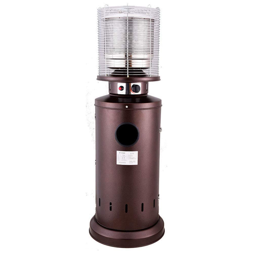 Outdoor Patio Gas Heater - Stainless Steel Freestanding Bullet Style with Safety Cage | Fast Heating for 10-20 sqm (120cm/47in) | Energy Efficient LPG Heater for Backyard, Deck, Restaurant & Outdoor Dining Areas