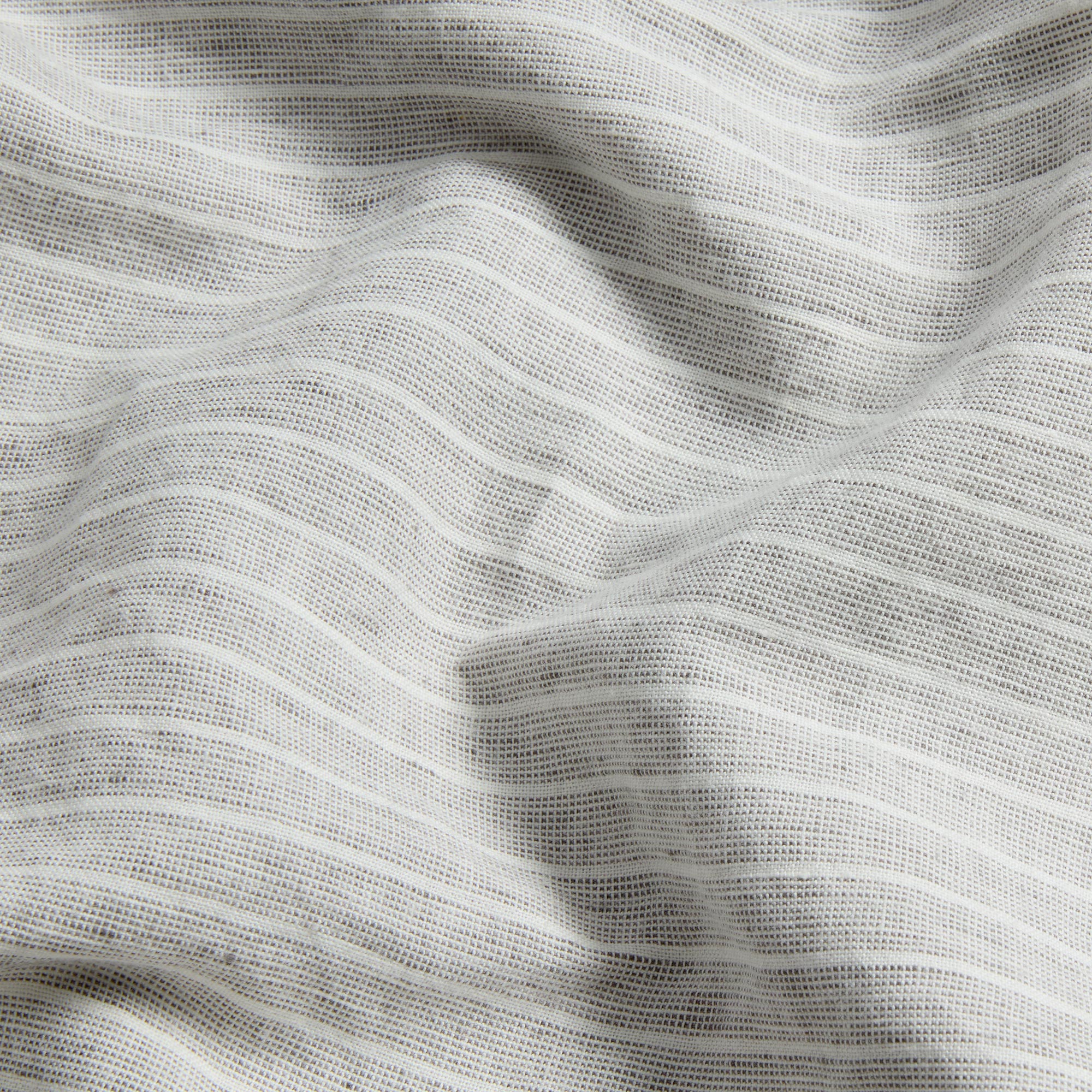Premium Gray Mini Stripe Linen Blend Fitted Sheet - Soft & Breathable Bedding for Queen Size Mattress - Perfect for Home, Hotel, and Guest Room Decor