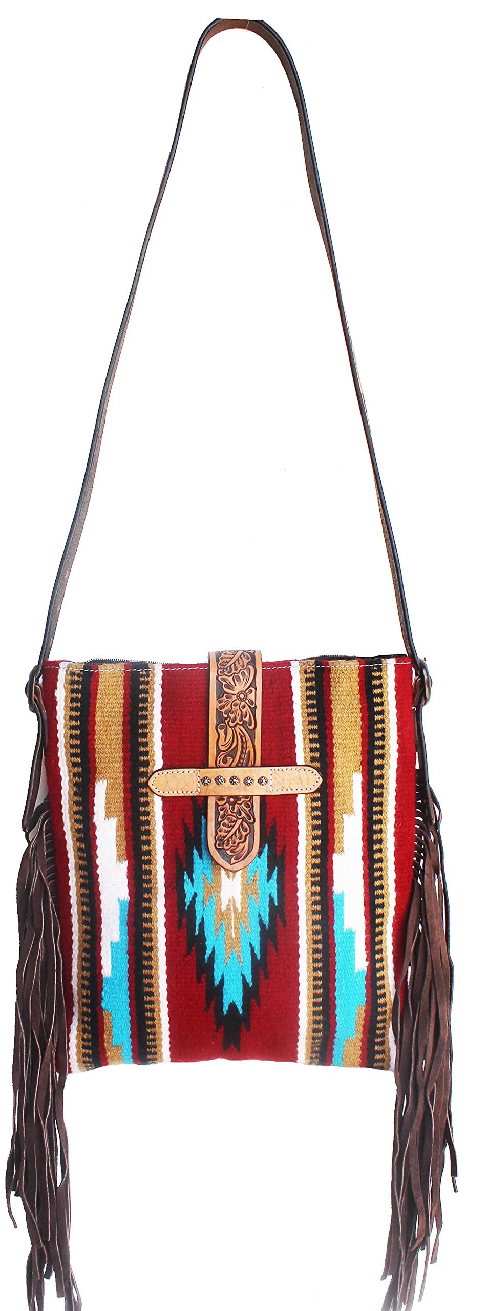 Challenger Women's Western Handwoven Wool Rodeo Cowgirl Purse - Vintage Shoulder Handbag for Country Rodeo Events & Everyday Use (Style 27FK65)