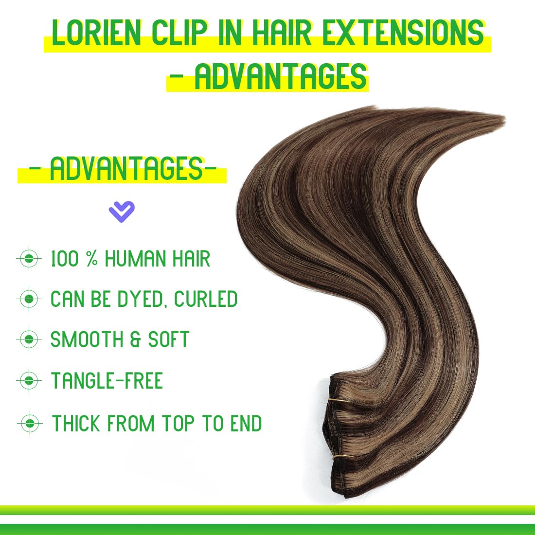 24 Inch 120g Clip-in Human Hair Extensions - 100% Brazilian Remy Hair, 8pcs Set with 18 Double Weft Clips, 2/6 Dark Brown to Chestnut Brown | Perfect for Volume, Length & Styling for Parties, Weddings & Everyday Wear