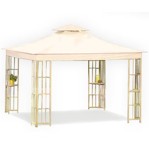 Garden Winds Replacement Canopy for Garden Treasures S-J-109 Gazebo - Standard 350 - Beige - Perfect for Outdoor Patio, Backyard, and Garden Shade Protection