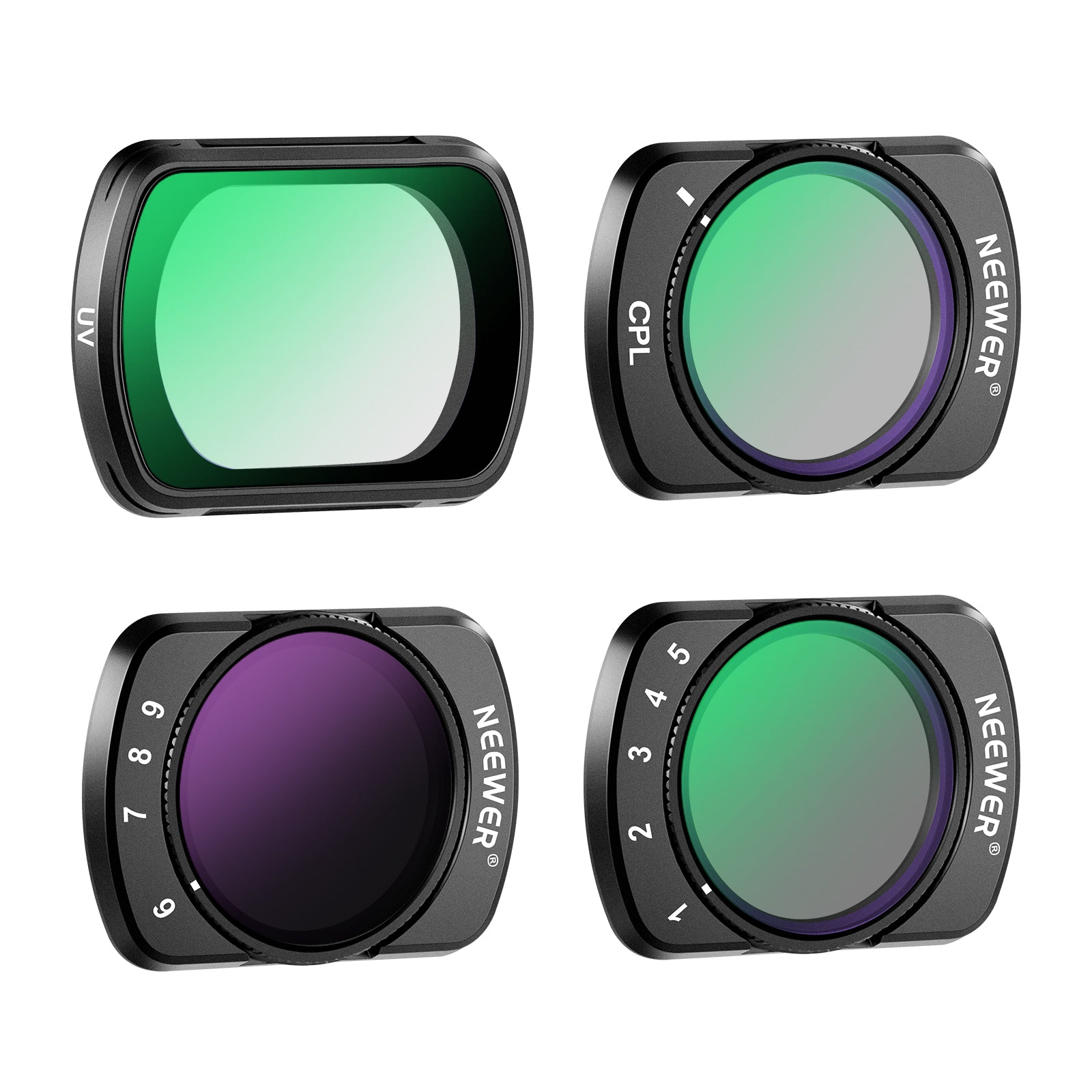 NEEWER FL P9 4-Pack Magnetic Variable ND Filter Set for DJI Osmo Pocket 3 - Professional Camera Lens Filters for Vlogging, Travel & Outdoor Videography