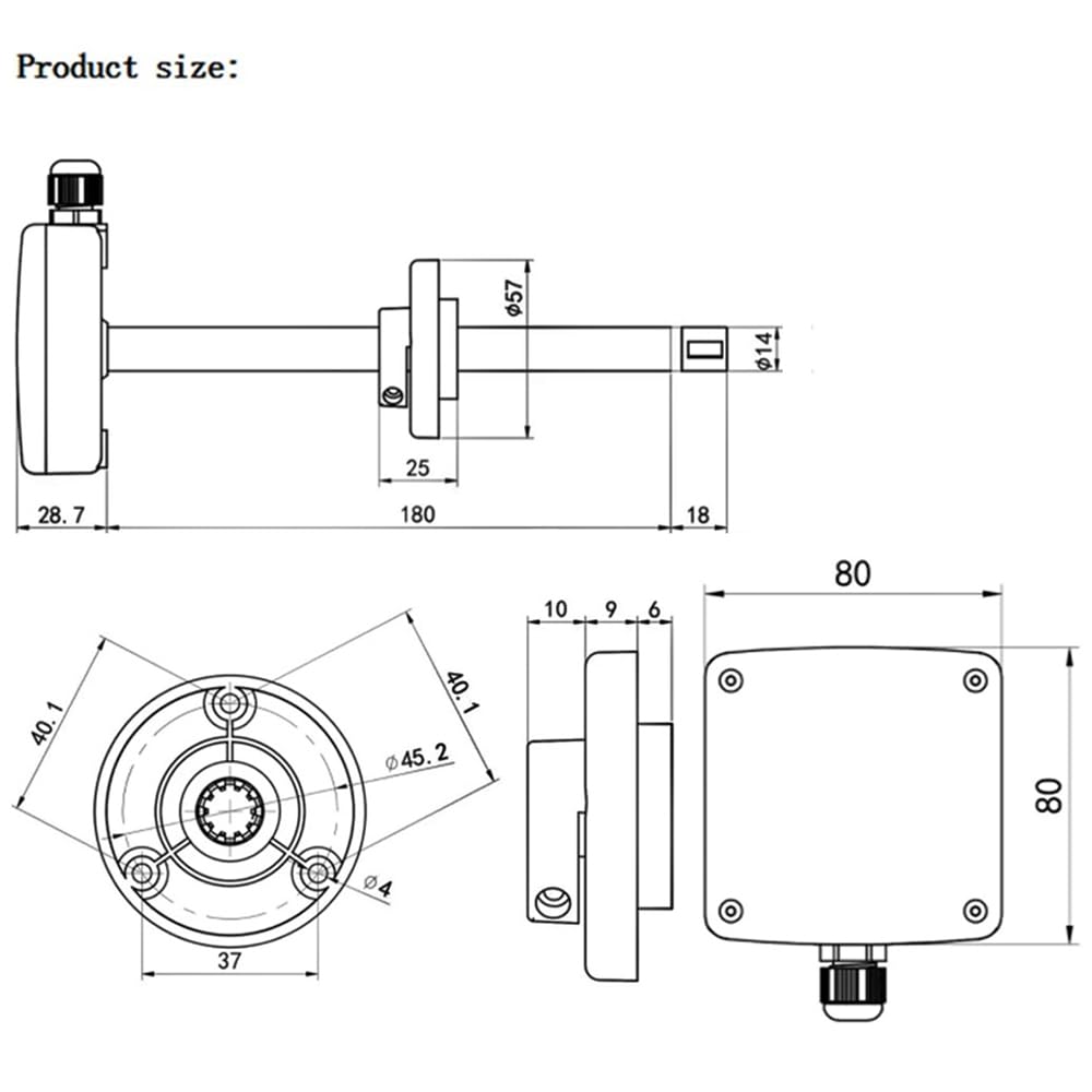 4-20mA Output 0-30m/s Duct Airflow Sensor - High Accuracy Air Velocity Transmitter for HVAC, Industrial Ventilation & Pipeline Monitoring Systems