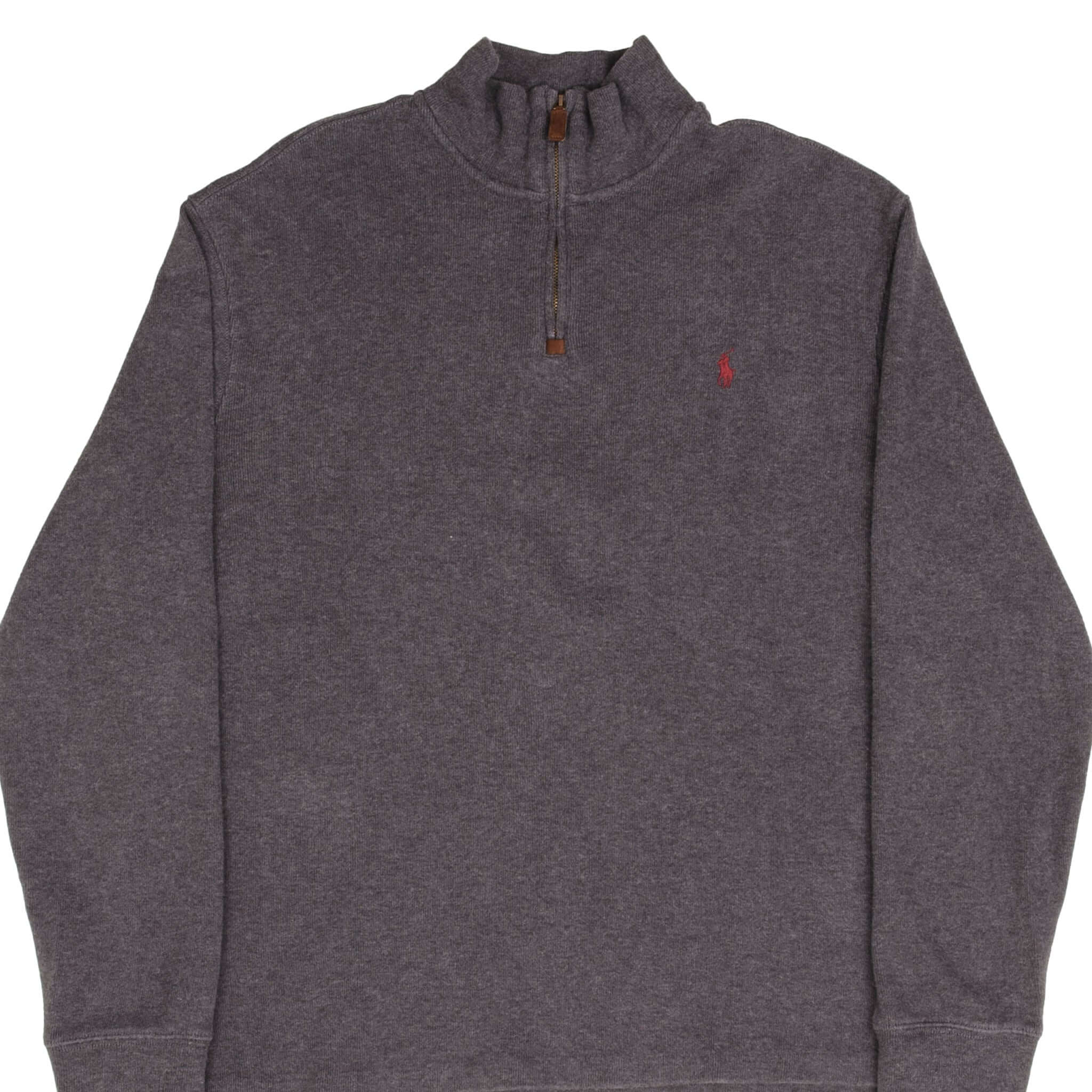 Ralph Lauren Men's Dark Grey Quarter Zip Sweater - Size XL - Casual Pullover for Work, Travel & Outdoor Activities