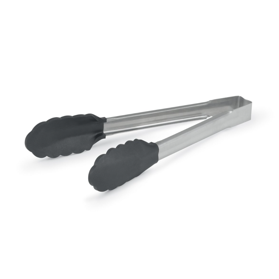 Vollrath 9.5-Inch Stainless Steel Utility Tongs - Professional Kitchen Tongs for Cooking, Grilling, Serving & Salad Tossing - Heavy Duty Restaurant Quality Food Tongs for BBQ, Buffet & Home Use