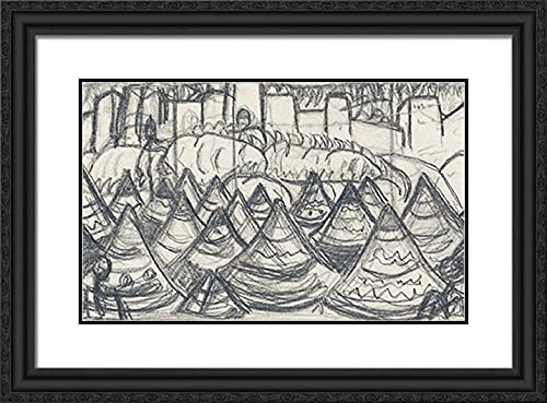 Black Ornate Wood Frame with Double Matting