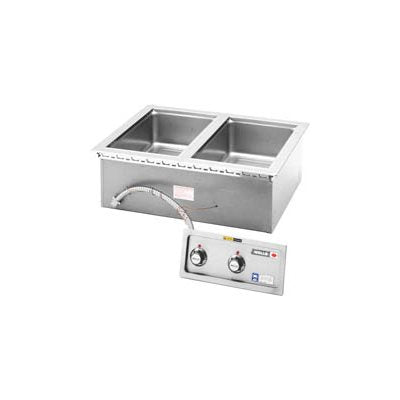 Wells Drop-In Hot Food Warmer with Thermostat Controls - Holds 2 Full Size Pans | Perfect for Buffets, Catering & Commercial Kitchens
