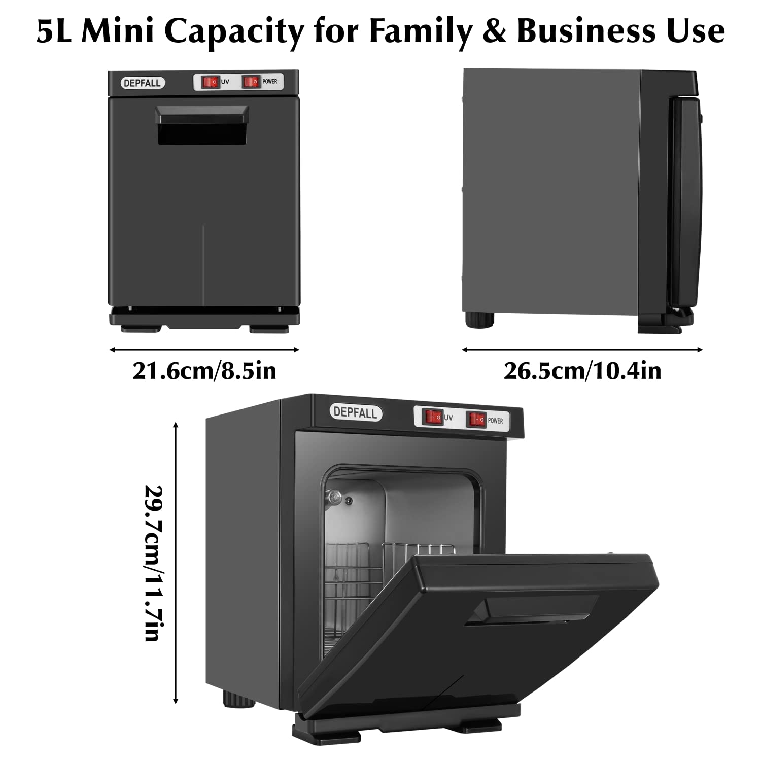 Mini Hot Towel Warmer 5L - Fast Heating 2-in-1 Spa Towel Cabinet for Facial, Bathroom & Salon - Upgrade Aluminum Interior Black - Perfect for Home Spa, Barber Shops & Beauty Treatments