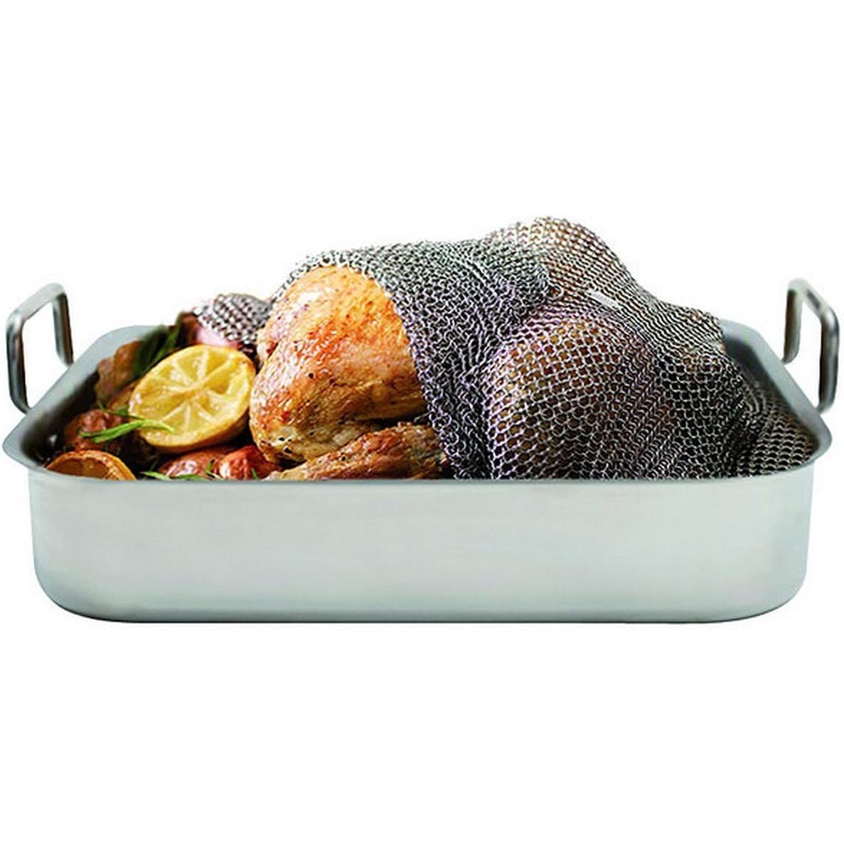 Cuisipro RoastEasy 15.7-Inch Stainless Steel Chainmail Baking Cover for Oven, Bread, Pastry & Meat Roasting - Perfect for Even Heat Distribution & Crispy Results
