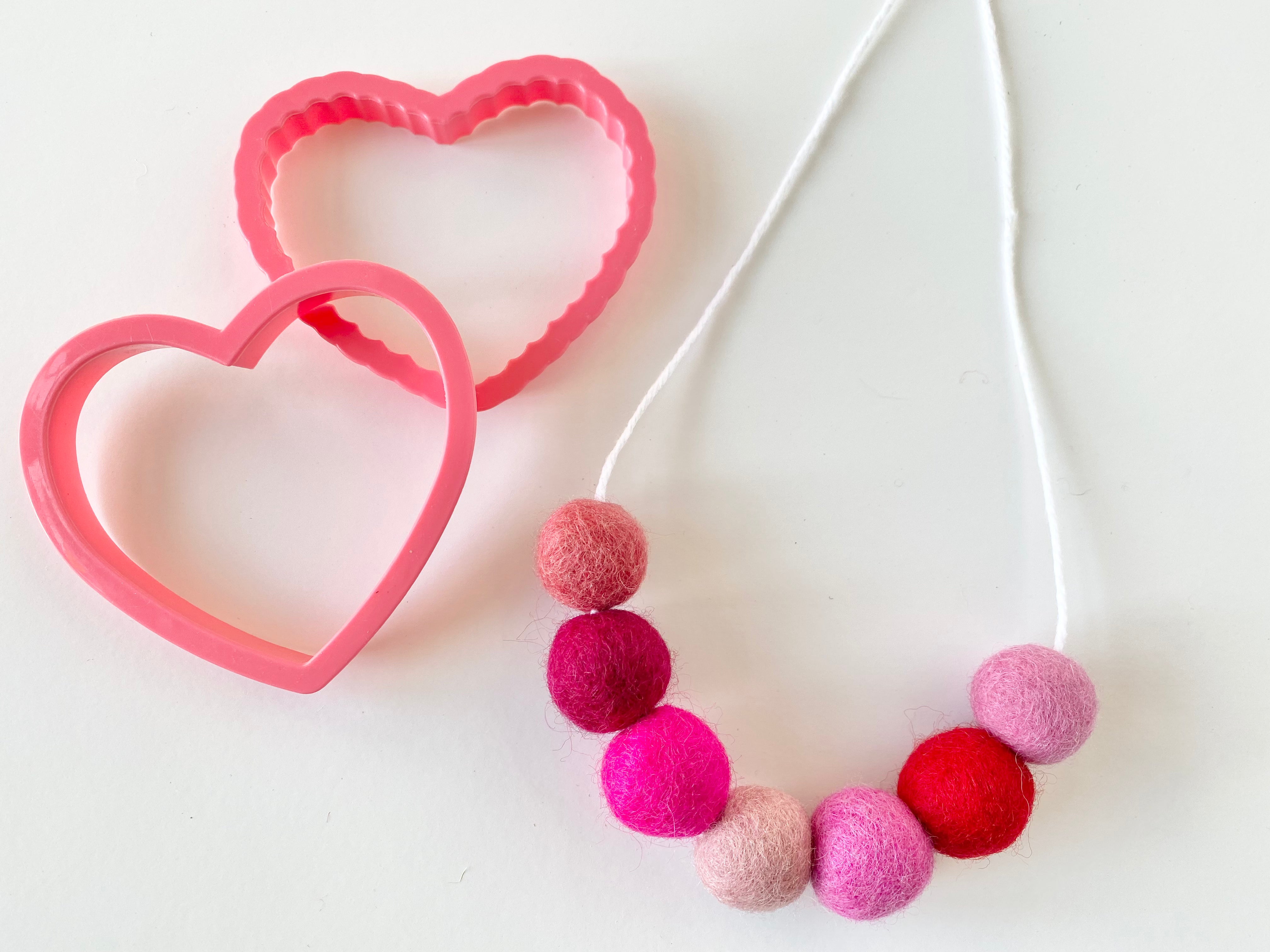 Valentine's Day Felt Ball Necklace - Handmade Wool Bead Pendant for Women - Perfect Romantic Gift for Anniversary, Wedding & Date Night