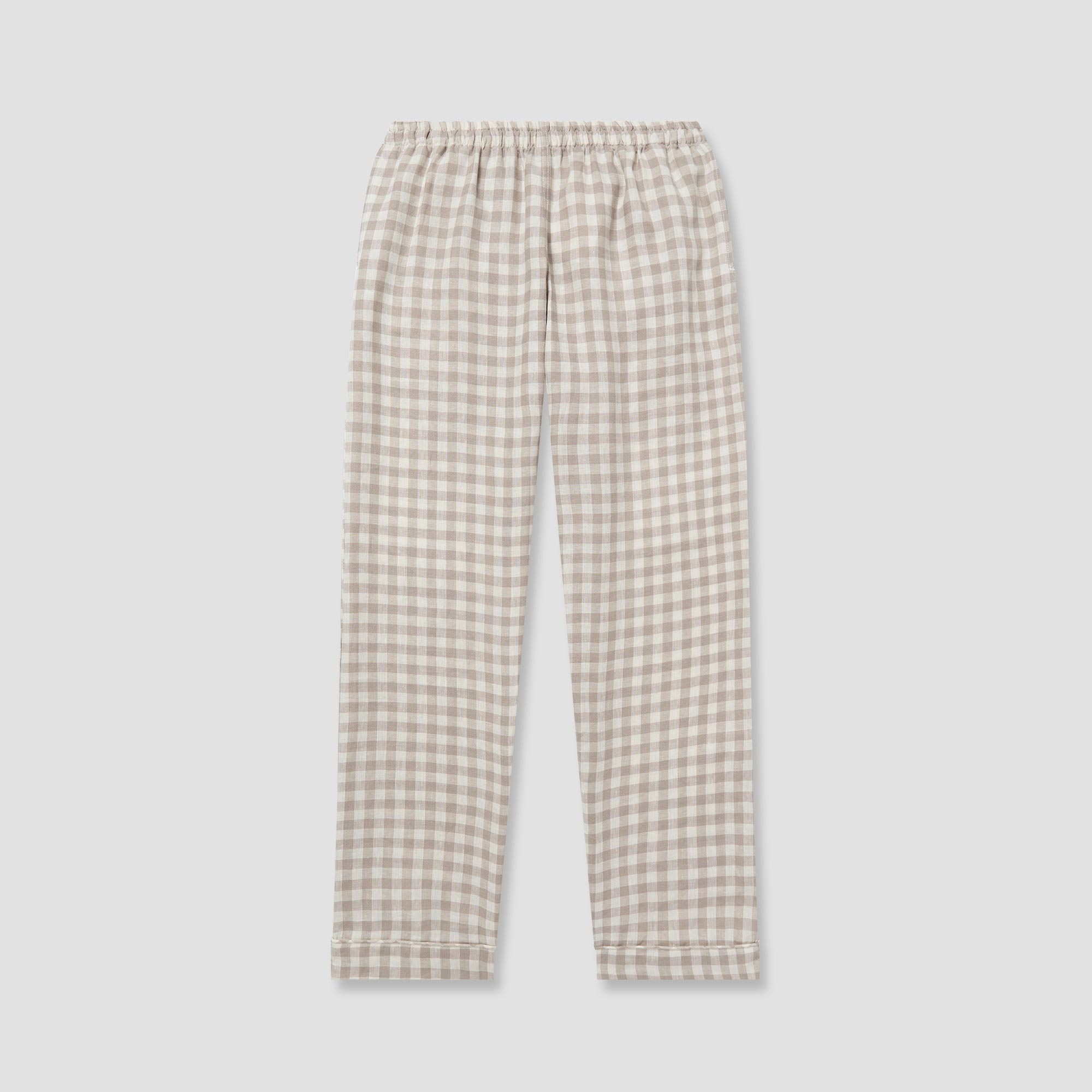 Stylish Mushroom Print Gingham Pajama Pants for Women - Soft & Comfortable Sleepwear for Lounge, Bedtime & Relaxation at Home