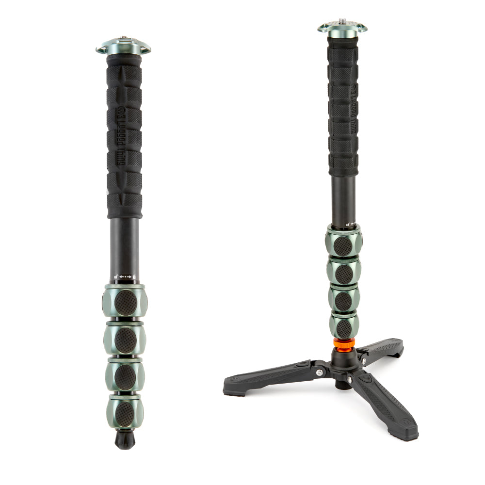 3 Legged Thing Alan 2.0 Carbon Fiber Monopod with DocZ2 Foot Stabilizer Kit - Professional Camera Support for Travel, Sports & Wildlife Photography