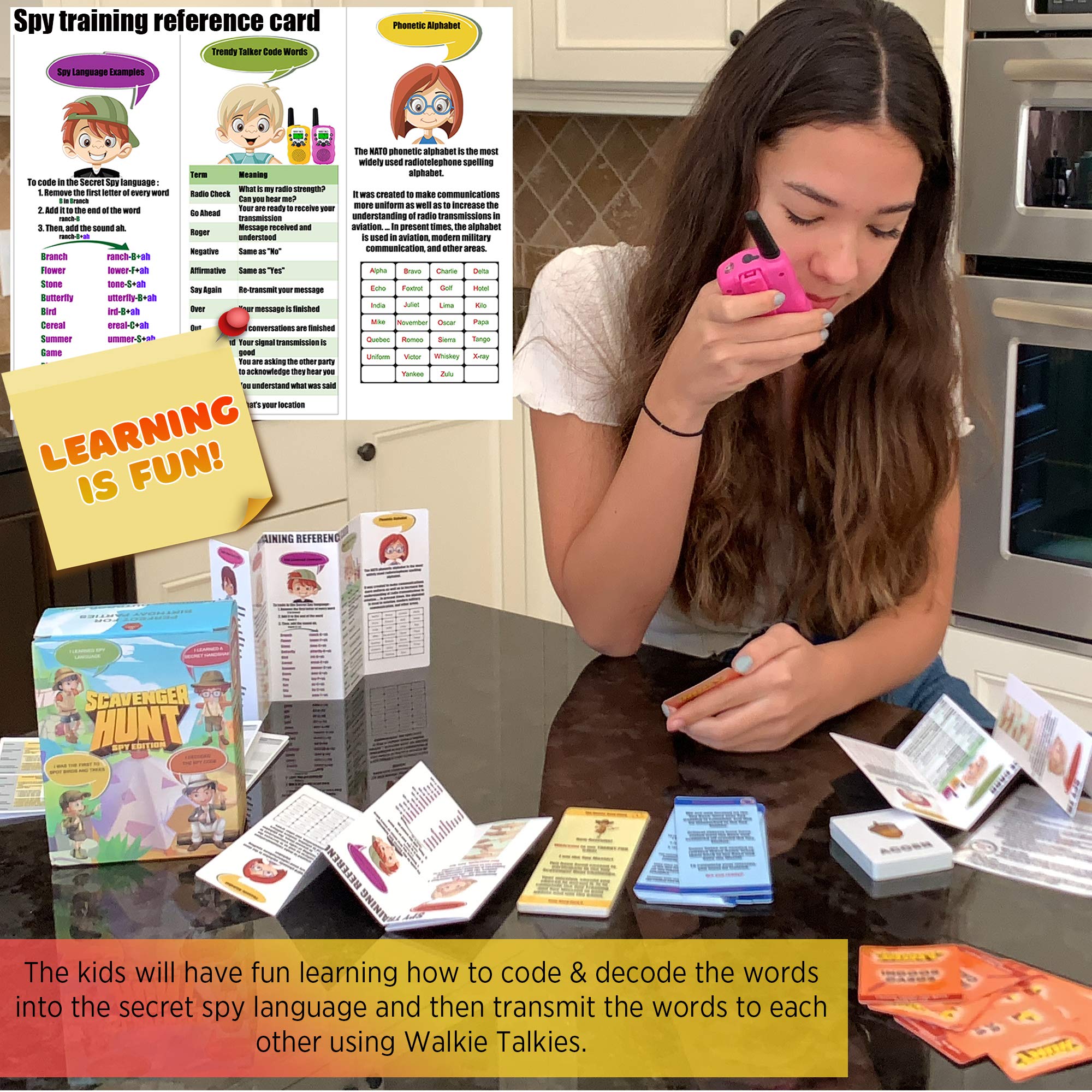 Outdoor Scavenger Hunt Game for Kids Ages 8-12 - Fun Walkie Talkie Set for Camping, Treasure Hunts & Spy Missions - Family Board Game for Boys & Girls - Perfect for Rainy Day Activities & Outdoor Adventures