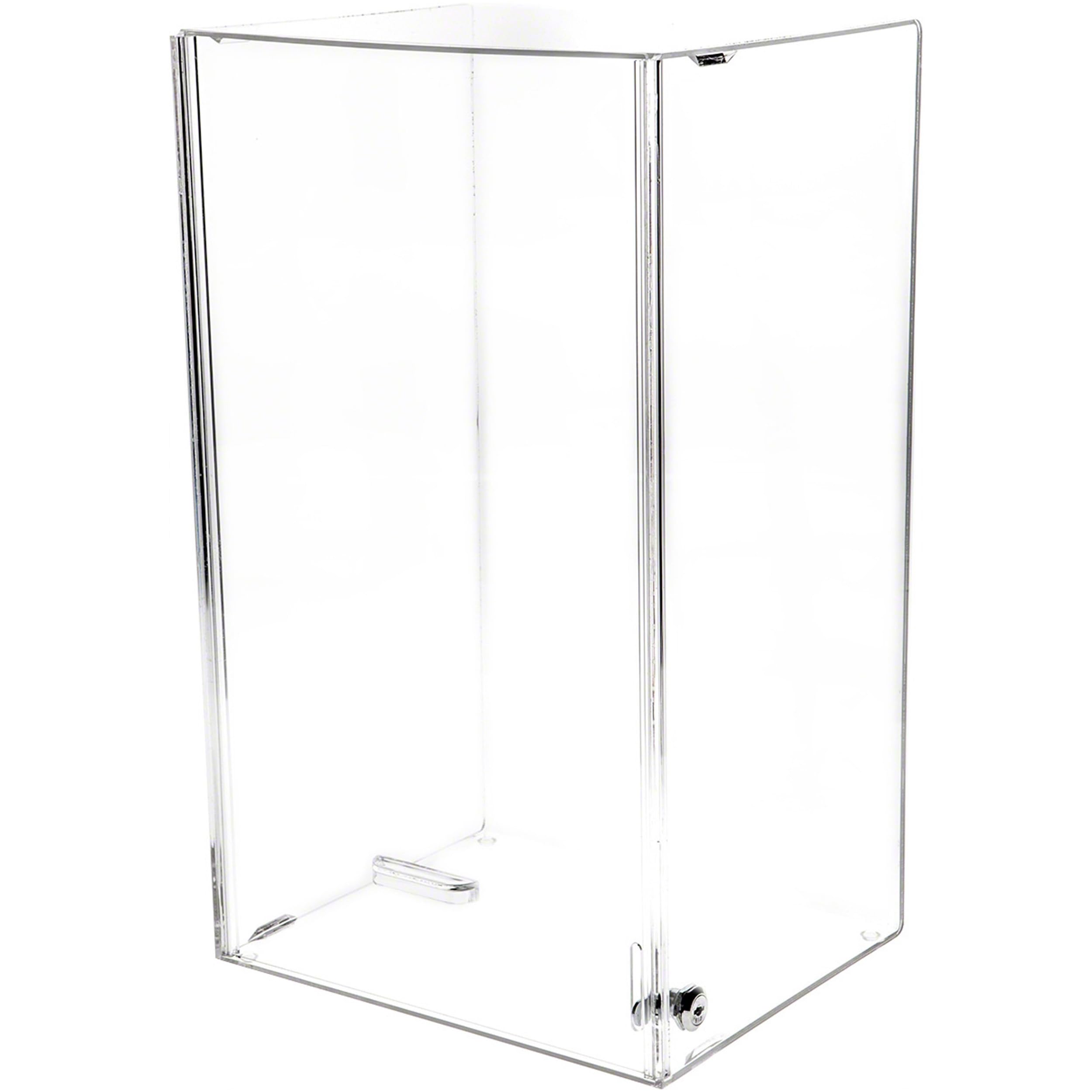 Plymor Clear Acrylic Locking Display Case with Sliding Back - 20.75x12.25x10 Inches - No Shelf Included - Perfect for Collectibles, Jewelry & Retail Displays