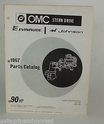 1967 Evinrude Parts Catalog for 90 HP OMC Stern Drive - Marine Engine Repair & Maintenance for Classic Boats