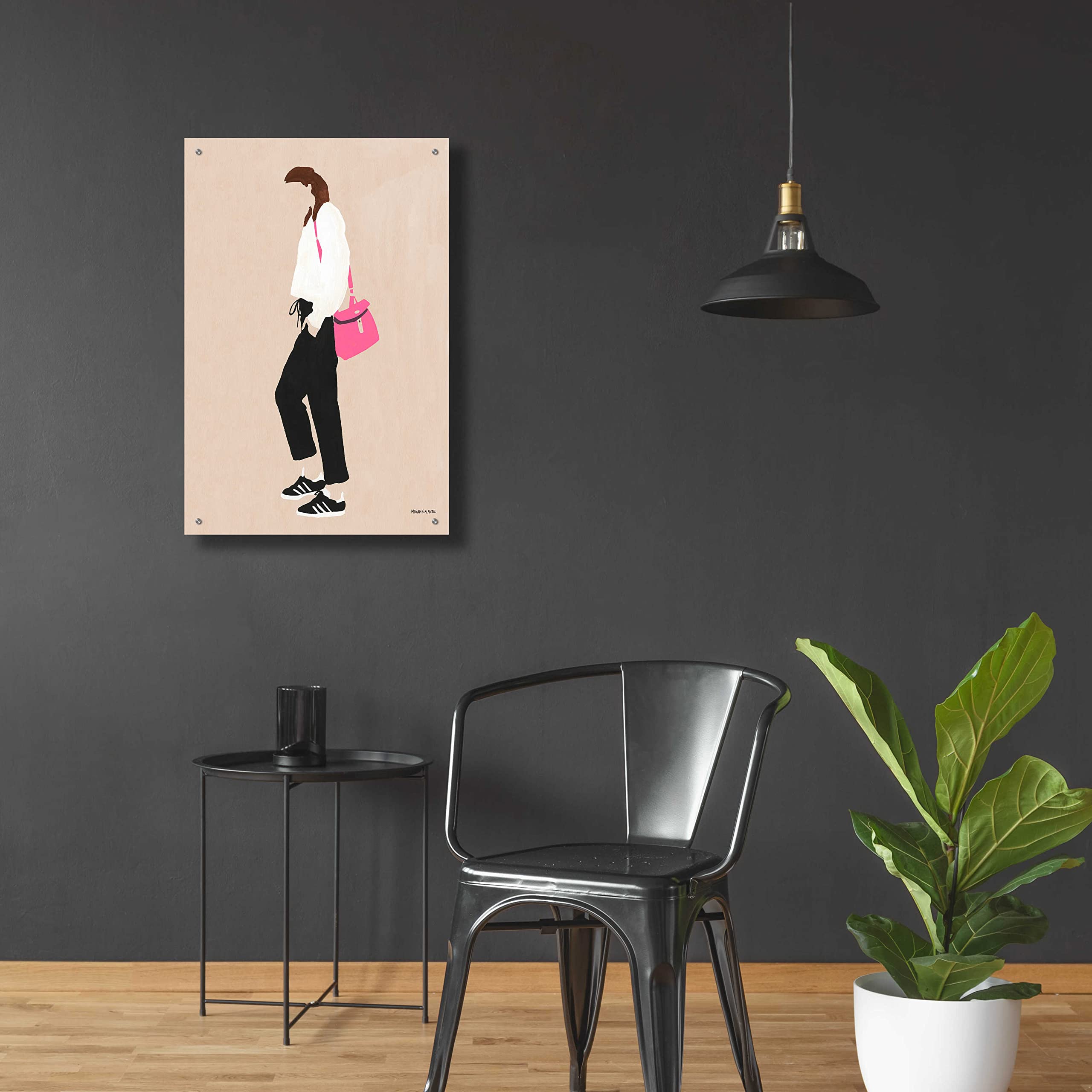 Epic Art 'Hot Pink Handbag' by Megan Galante - Vibrant Acrylic Glass Wall Art Painting 24