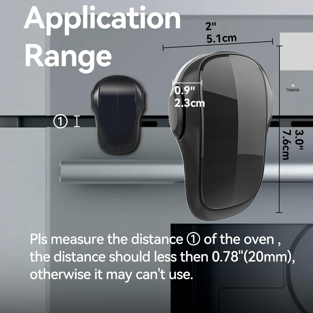 EUDEMON Child Safety Oven Door Lock - Heat-Resistant Baby Proofing for Kitchen, No Drill Adhesive Installation (1 Pack, Black) - Perfect for Flat Surface Ovens & Protecting Toddlers from Burns