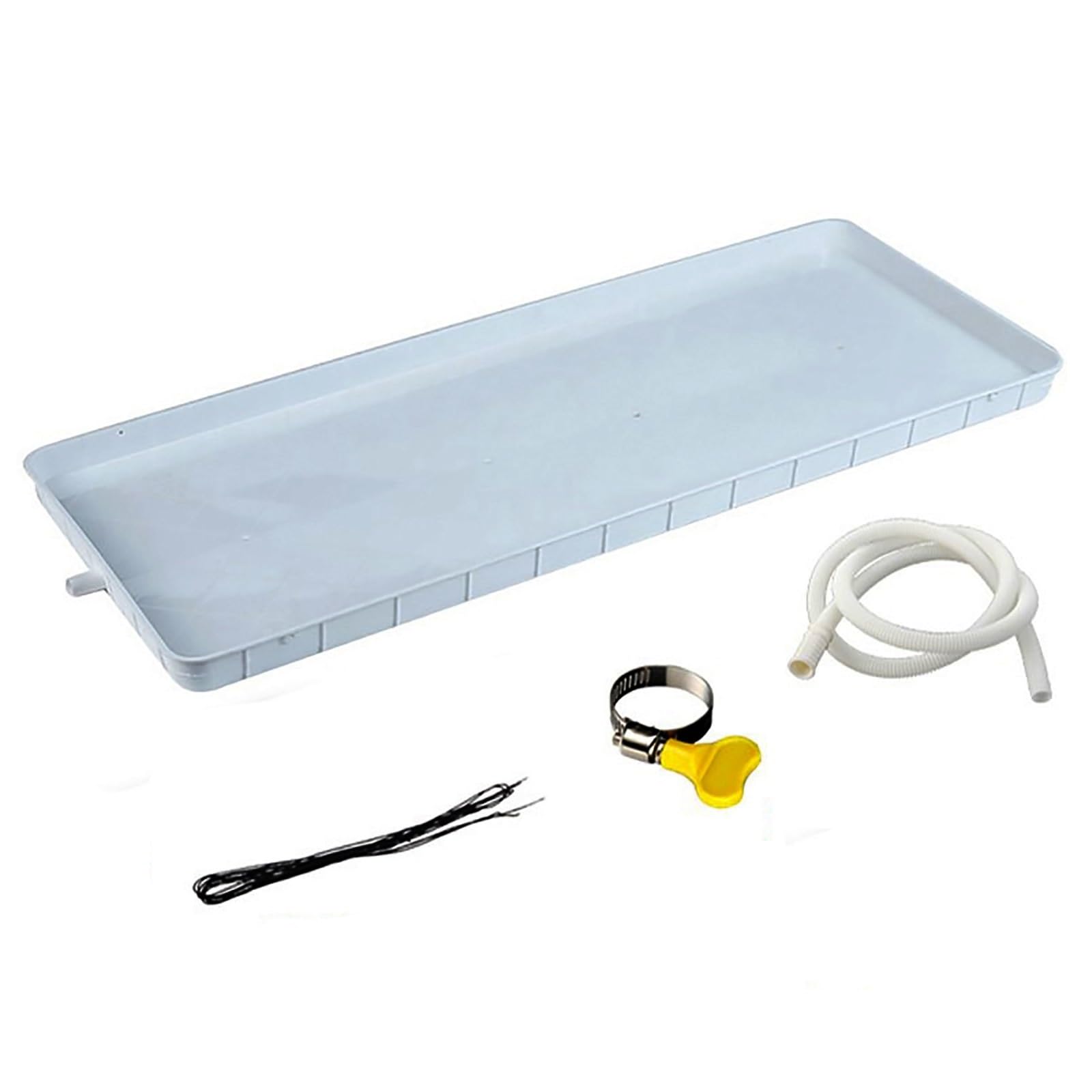 Air Conditioner Condensate Drain Pan - Indoor/Outdoor AC Unit Water Collection Tray with 10m Hose - Durable PP Plastic Drip Pan for Window AC Drainage System (1-2P, White) - Perfect for Home, Office & RV Cooling Maintenance
