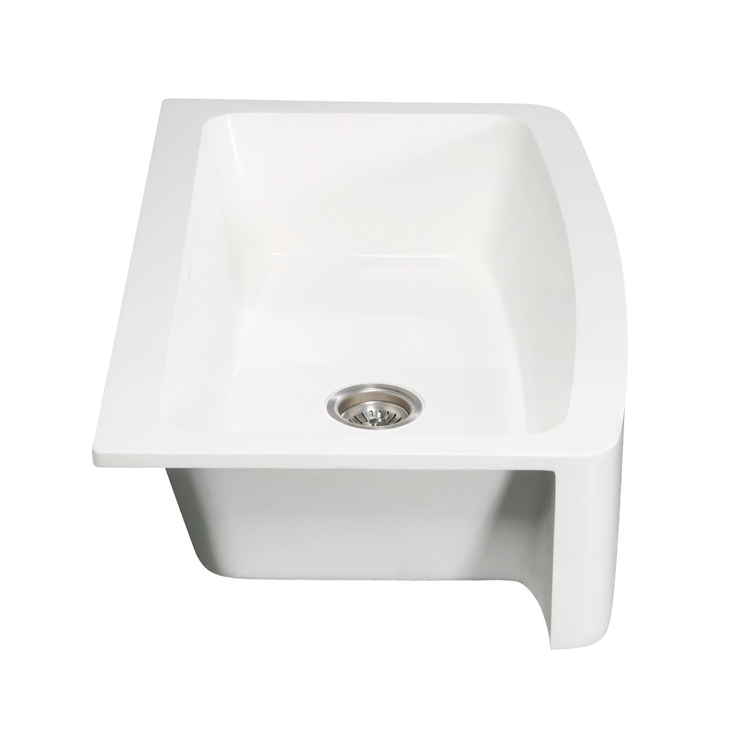 Kingston Brass 36 x 22 Inch Farmhouse Single Bowl Kitchen Sink - Matte White Solid Surface for Modern & Rustic Kitchens