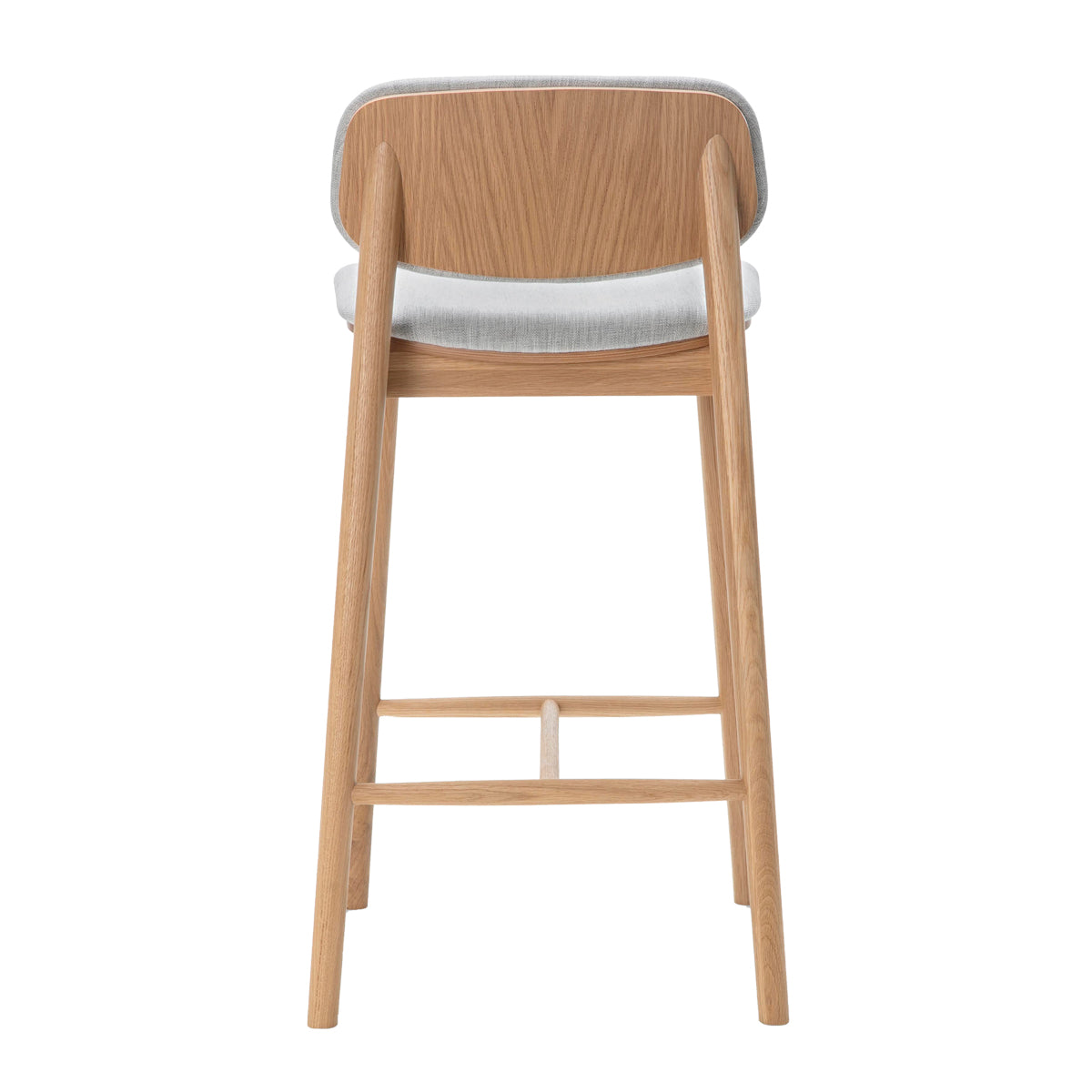Lando Fabric Bar Stool - Oak Wooden Counter Height Stool with Padded Seat | Perfect for Kitchen Islands, Breakfast Bars & Home Decor