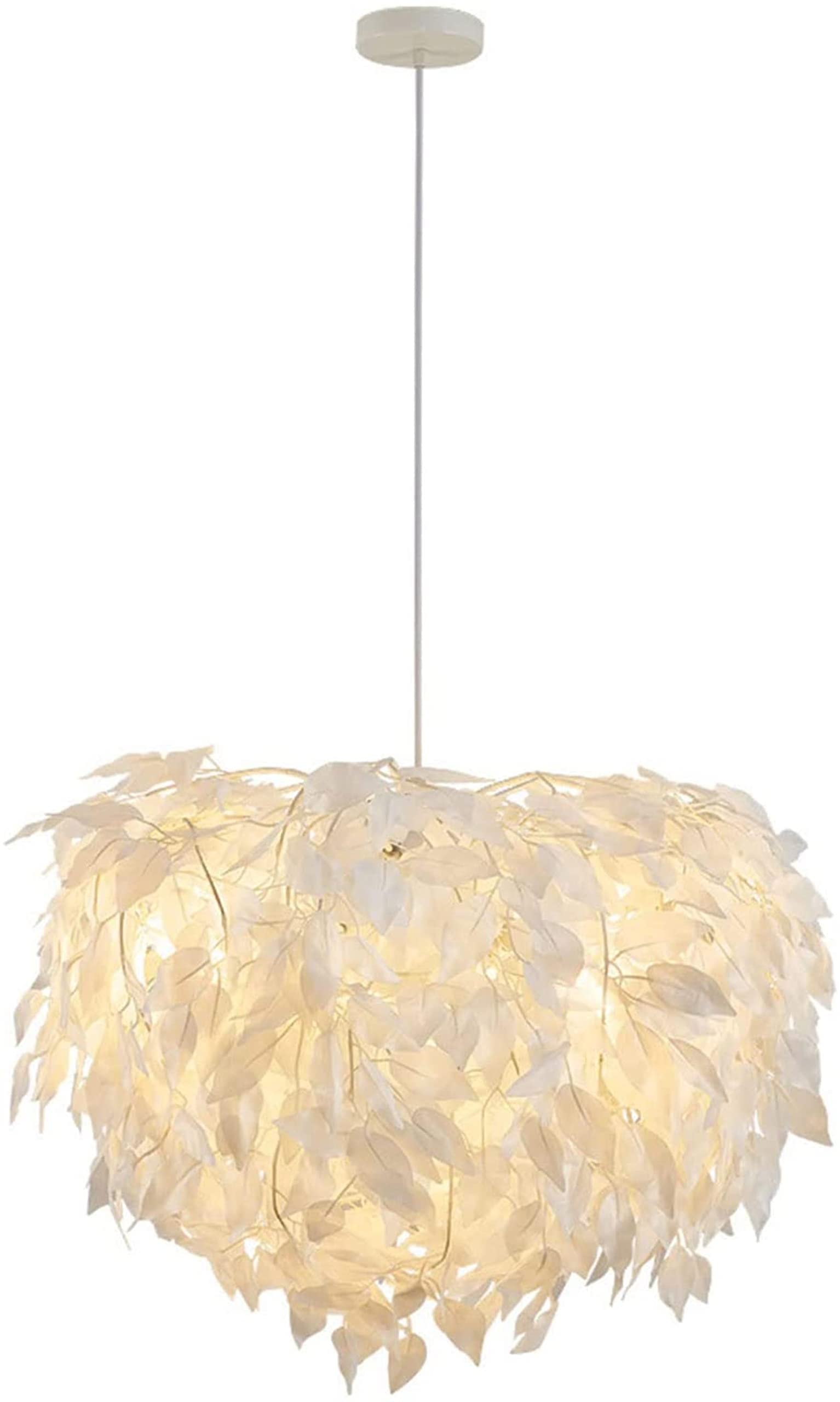 Modern Feather Pendant Light - Dimmable Fluffy Feather Chandelier with Adjustable Cable (47.2 Inch) for Living Room, Bedroom, Wedding & Party Decoration | Elegant Ceiling Lighting Fixture for Home & Event Decor