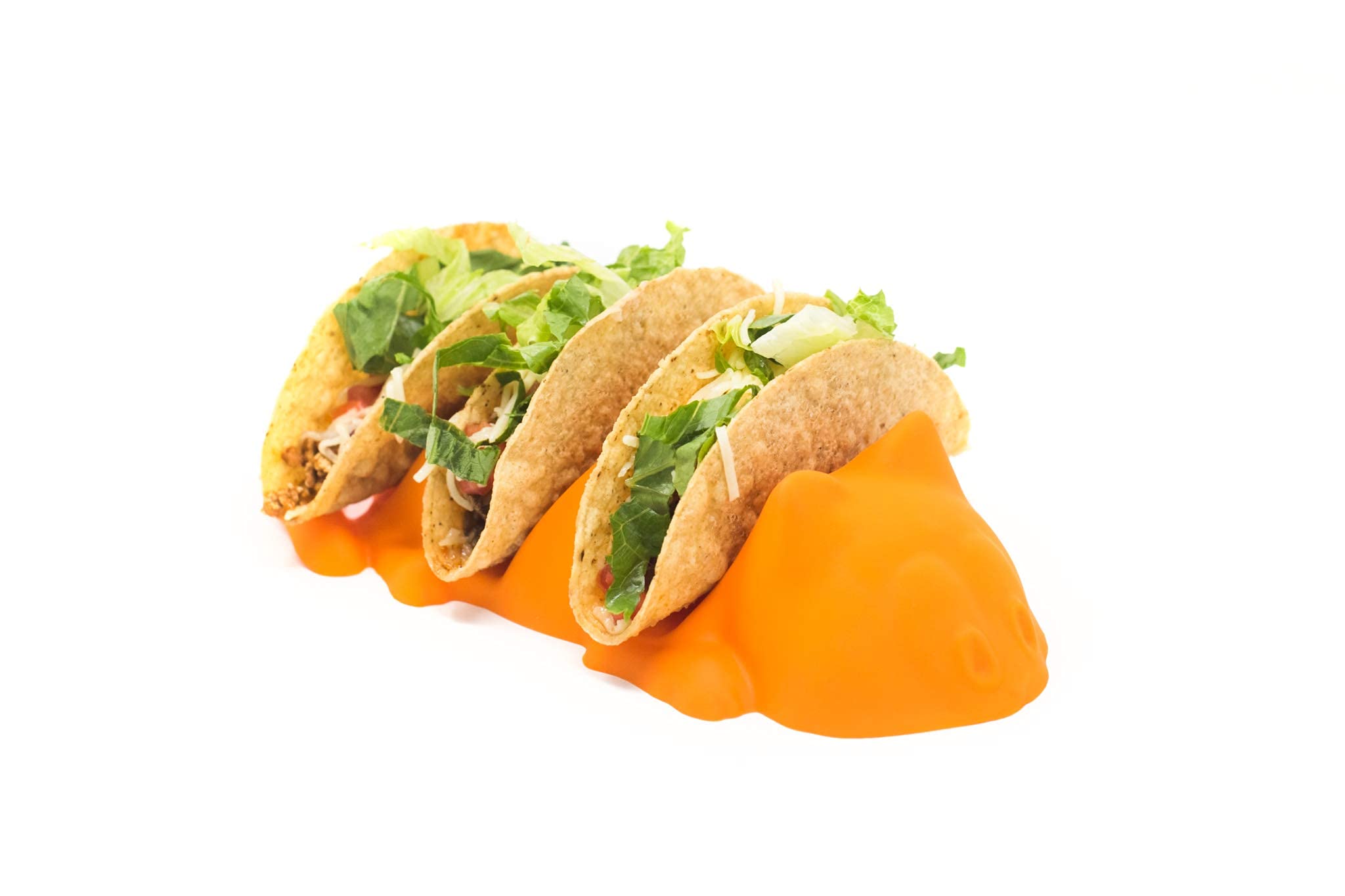 Jarratt Industries Fiesta Taco Holder - Sturdy Taco Stand for Soft & Hard Shell Tacos | Microwave & Oven Safe | Perfect for Taco Tuesdays & Taco Bars | Bright Orange | Ideal for Parties, Family Dinners & Mexican-Themed Events
