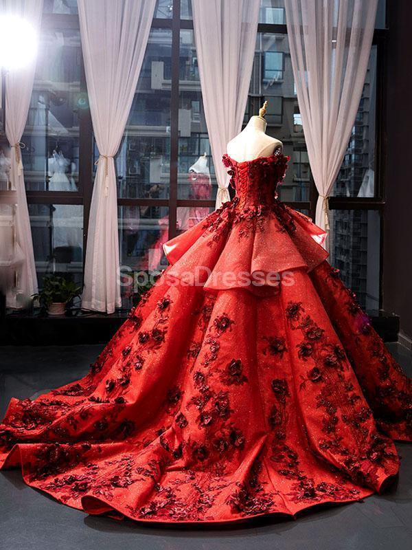 Elegant Off Shoulder Red Ball Gown Long Evening Prom Dress for Women - Formal Party, Homecoming, Wedding Guest Dress - Perfect for Prom Night, Gala Events & Special Occasions