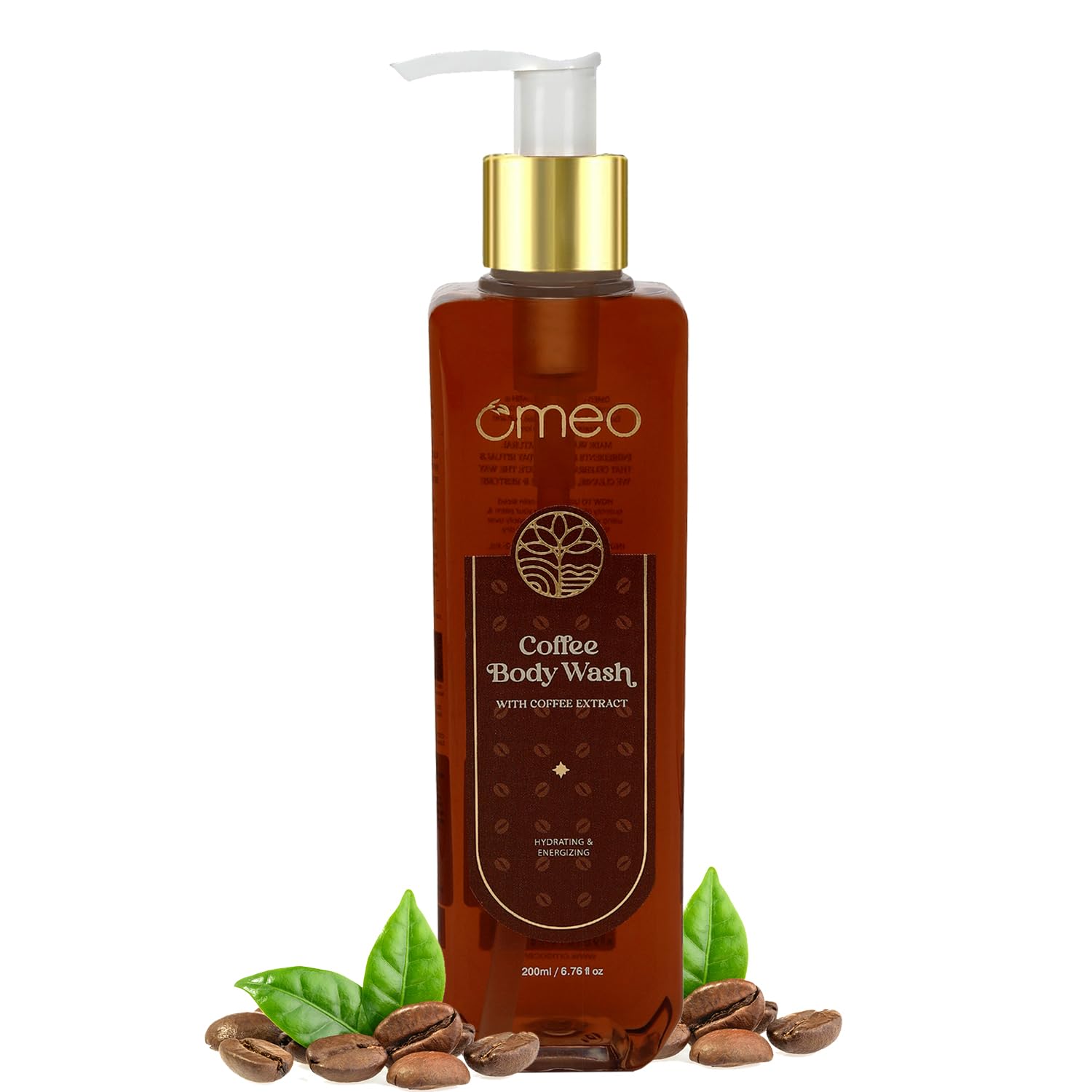 Omeo Coffee Moisturising Body Wash for Dry Skin - 200ml Hydrating Shower Gel with Antioxidants | Perfect for Morning Energy Boost & Relaxing Nighttime Routine