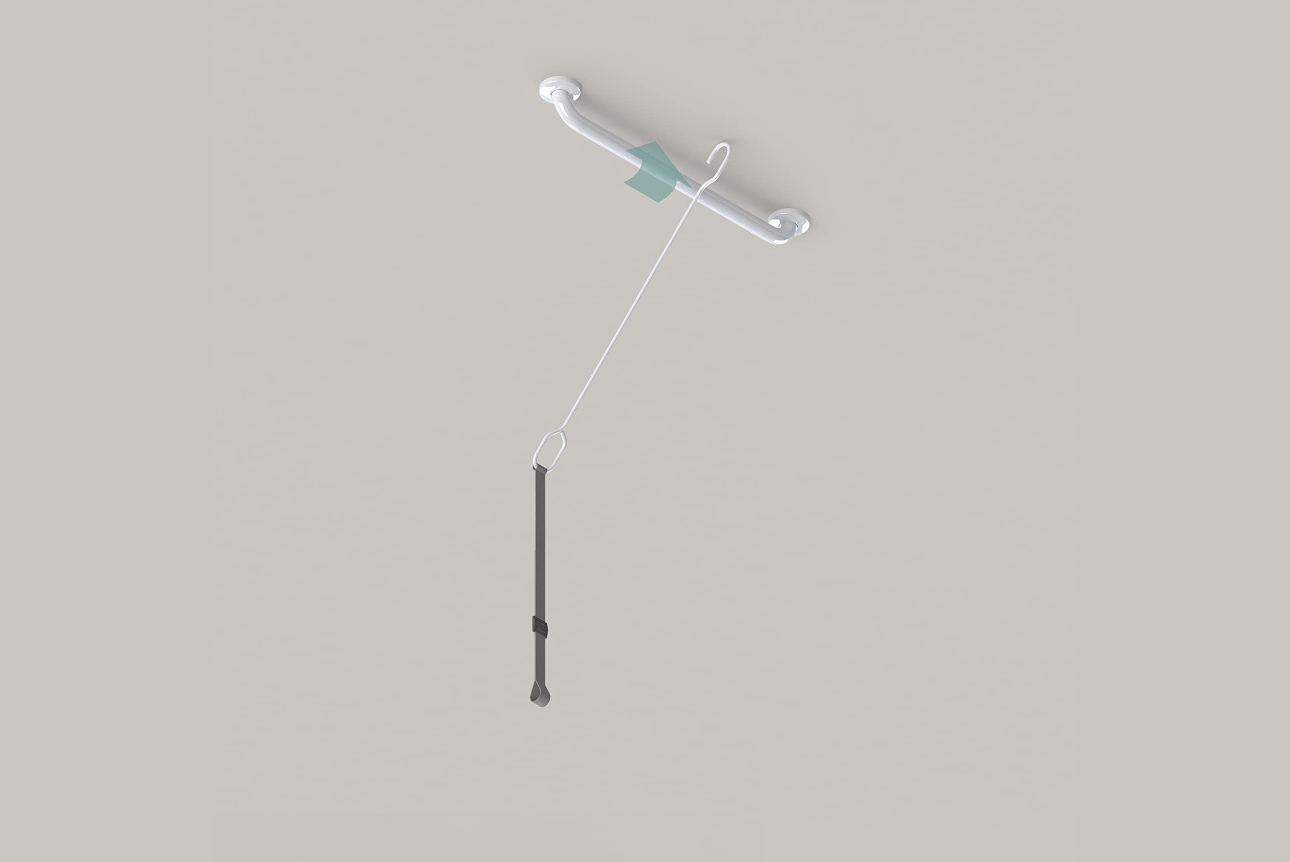 HealthCraft E2 24-Inch Ceiling Mount Trapeze Bar - Adjustable Overhead Grab Bar for Bathroom Safety & Mobility Assistance - Ideal for Seniors & Disabled Users in Showers & Bedrooms