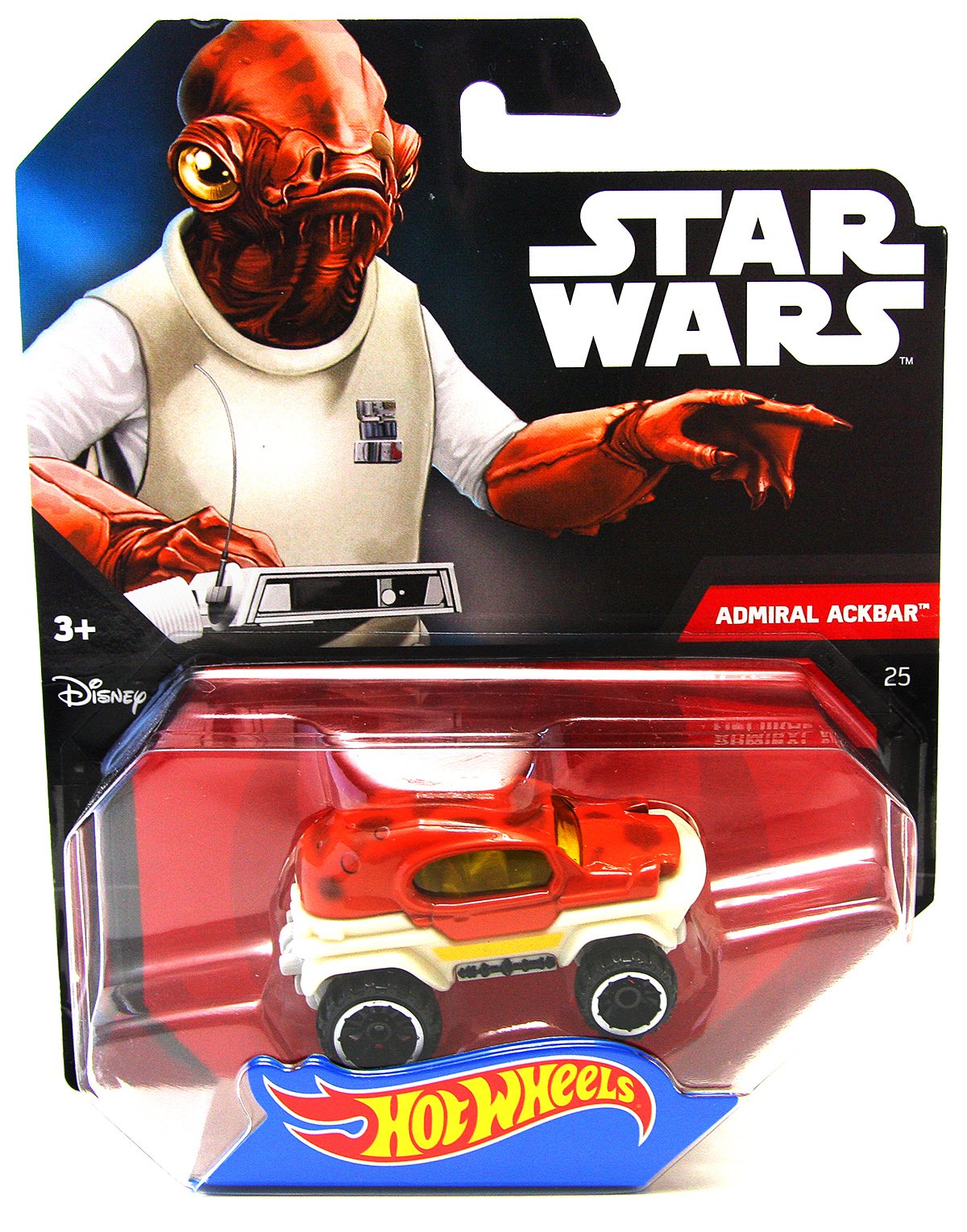 Hot Wheels Star Wars Admiral Ackbar Character Car - Die-Cast Vehicle Toy for Kids & Collectors - Perfect for Play, Display & Star Wars Themed Parties