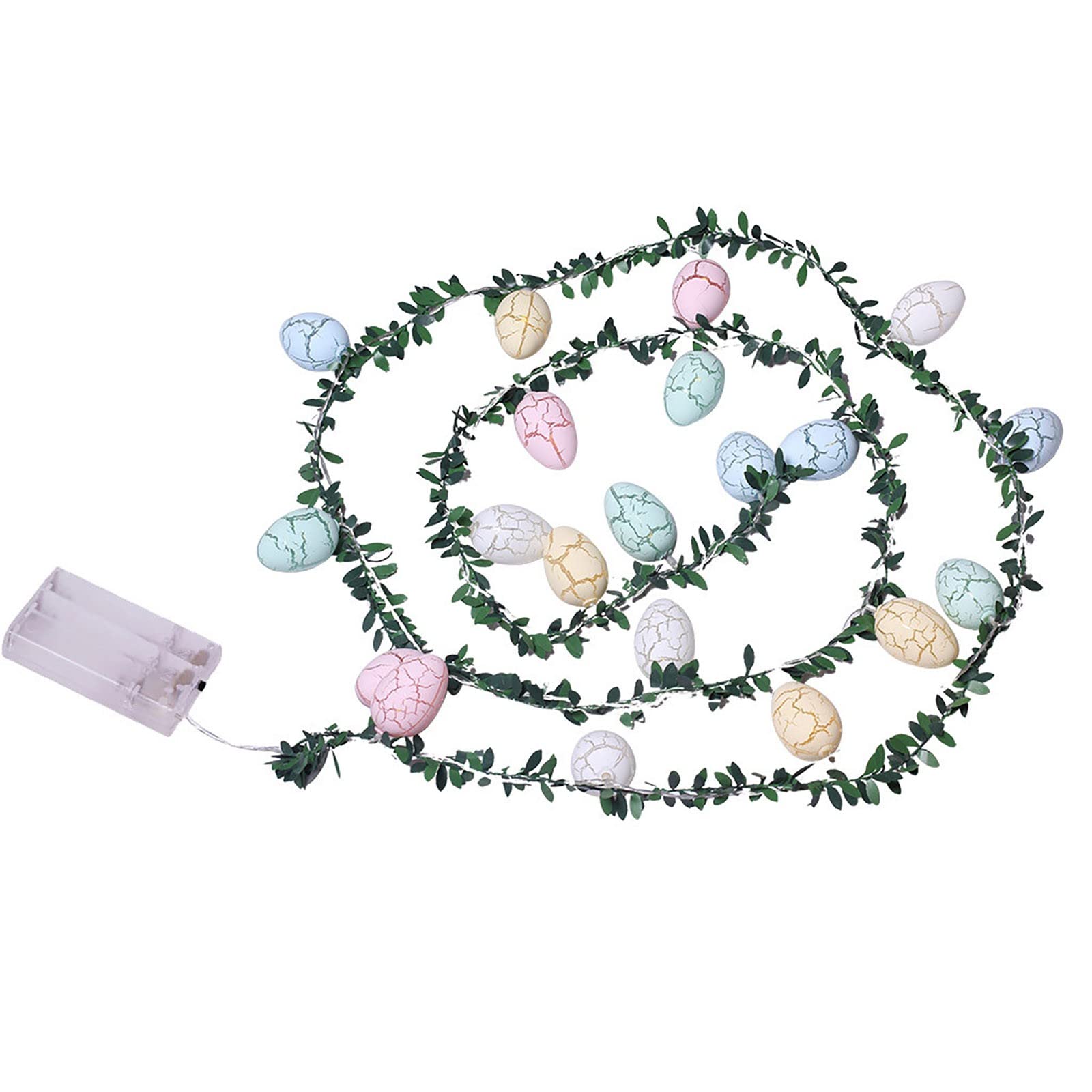 Jellian Easter LED Egg String Lights - 3M 20LED Battery Fairy Lights for Home Party Decor, Indoor Outdoor Use