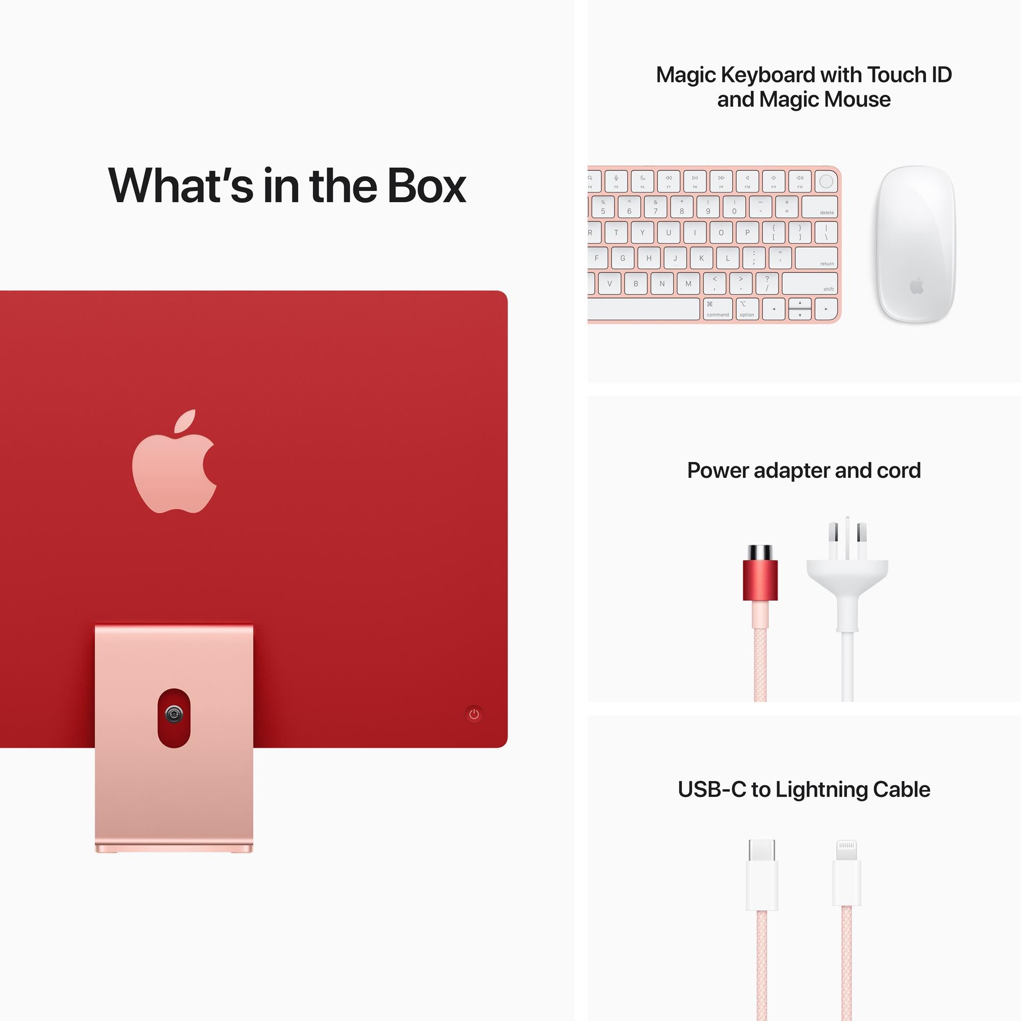 Apple iMac 24-inch (2021) with Retina 4.5K Display, M1 Chip, 8-Core GPU, 256GB SSD - Pink | All-in-One Desktop Computer for Home Office, Graphic Design & Creative Work