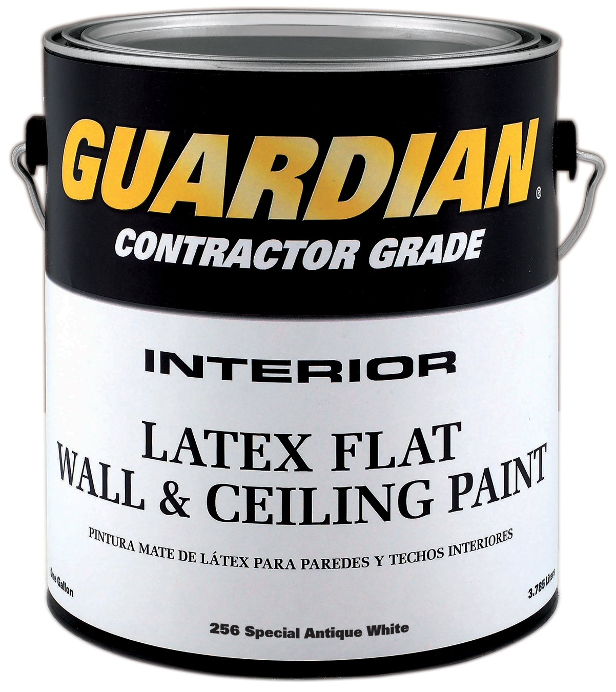 Guardian Contractor Grade 256 Latex Paint - 1 Gallon White Interior/Exterior Paint for Walls, Ceilings & Trim - Professional Quality Paint for Home Improvement & DIY Projects