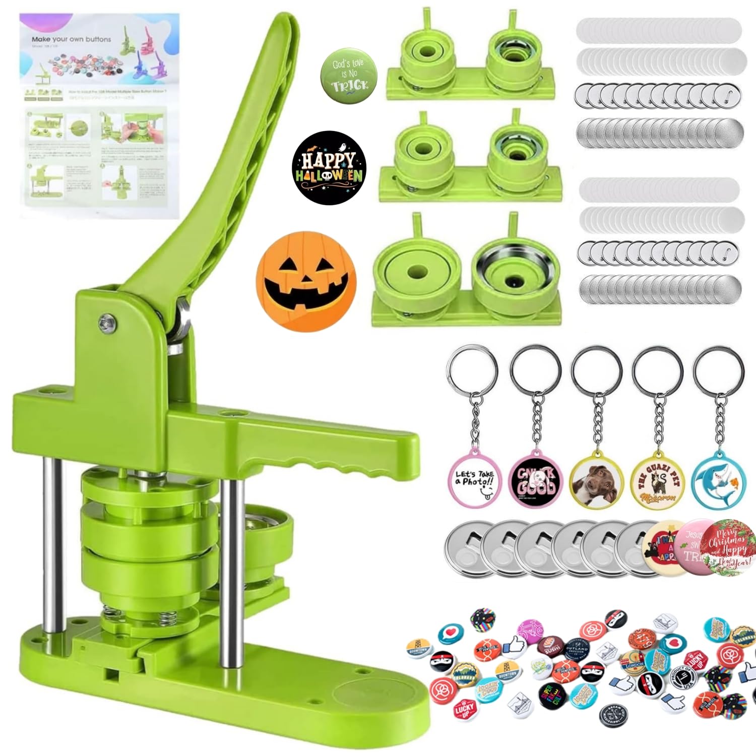 Professional Button Maker Machine Kit - 330 Sets with 1