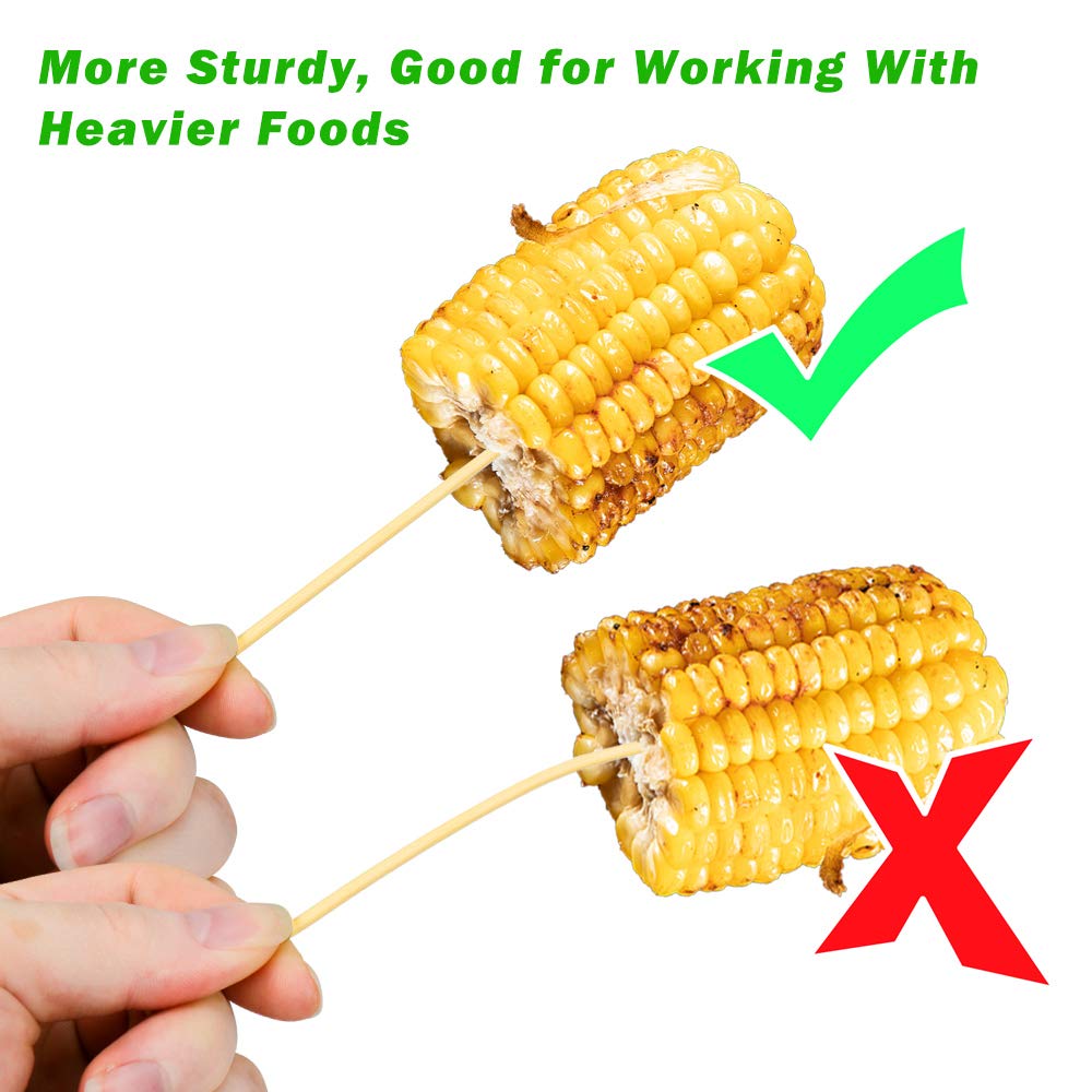 400 Pcs 6 Inch Bamboo Skewers - Wooden Skewers for Appetizers, BBQ, Kabobs, Chocolate Fountain, Fondue, Cocktails & Party Snacks - Perfect for Grilling, Entertaining & Food Presentation