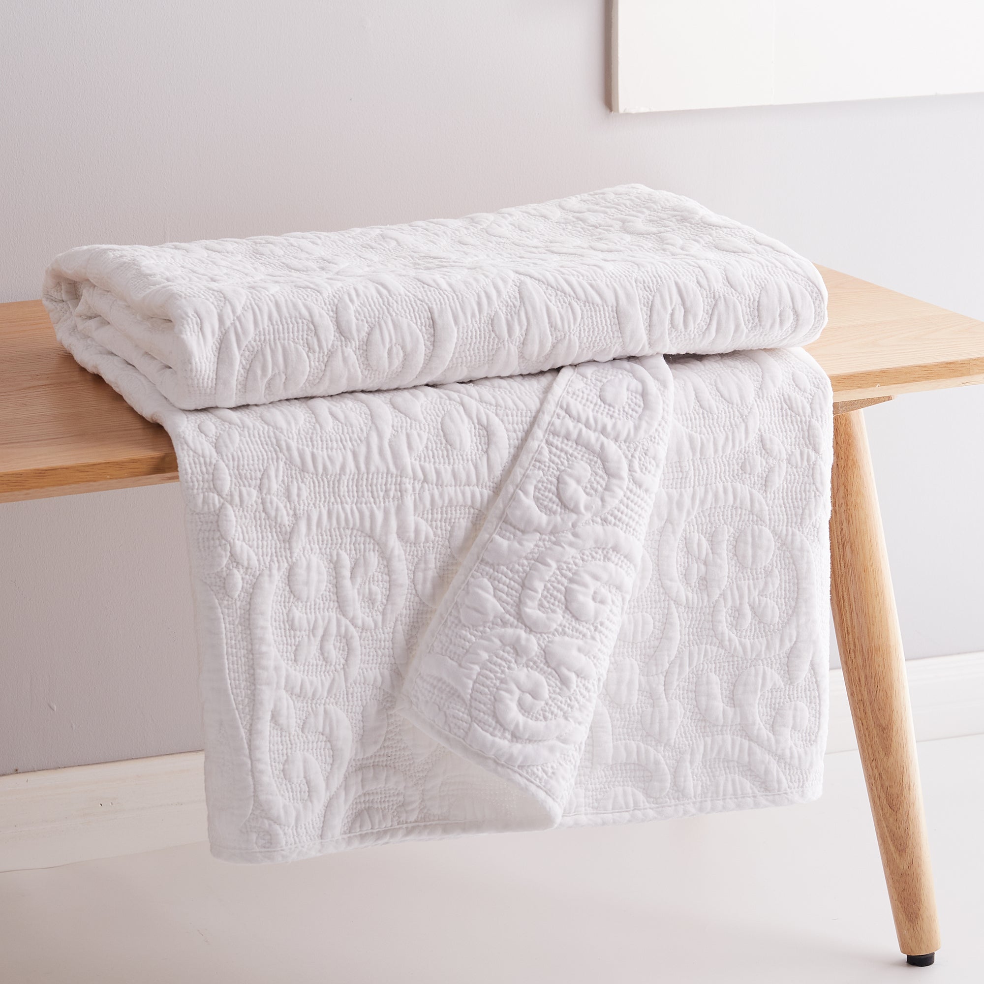 BH Sherbourne Stitch Quilted Throw Blanket - Soft Luxury Quilted Bedspread for Couch, Sofa & Bed - Cozy Home Decor for Living Room, Bedroom & Dorm