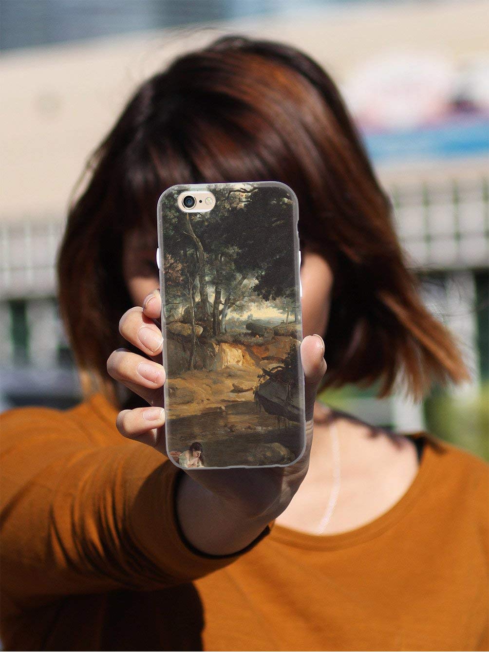 Inspired Cases - iPhone XR Case Compatible - 3D Textured Protective Phone Cover for Apple iPhone XR - Jean-Baptiste - Forest of Fontainebleau - Durable Slim Fit for Everyday Use & Outdoor Activities