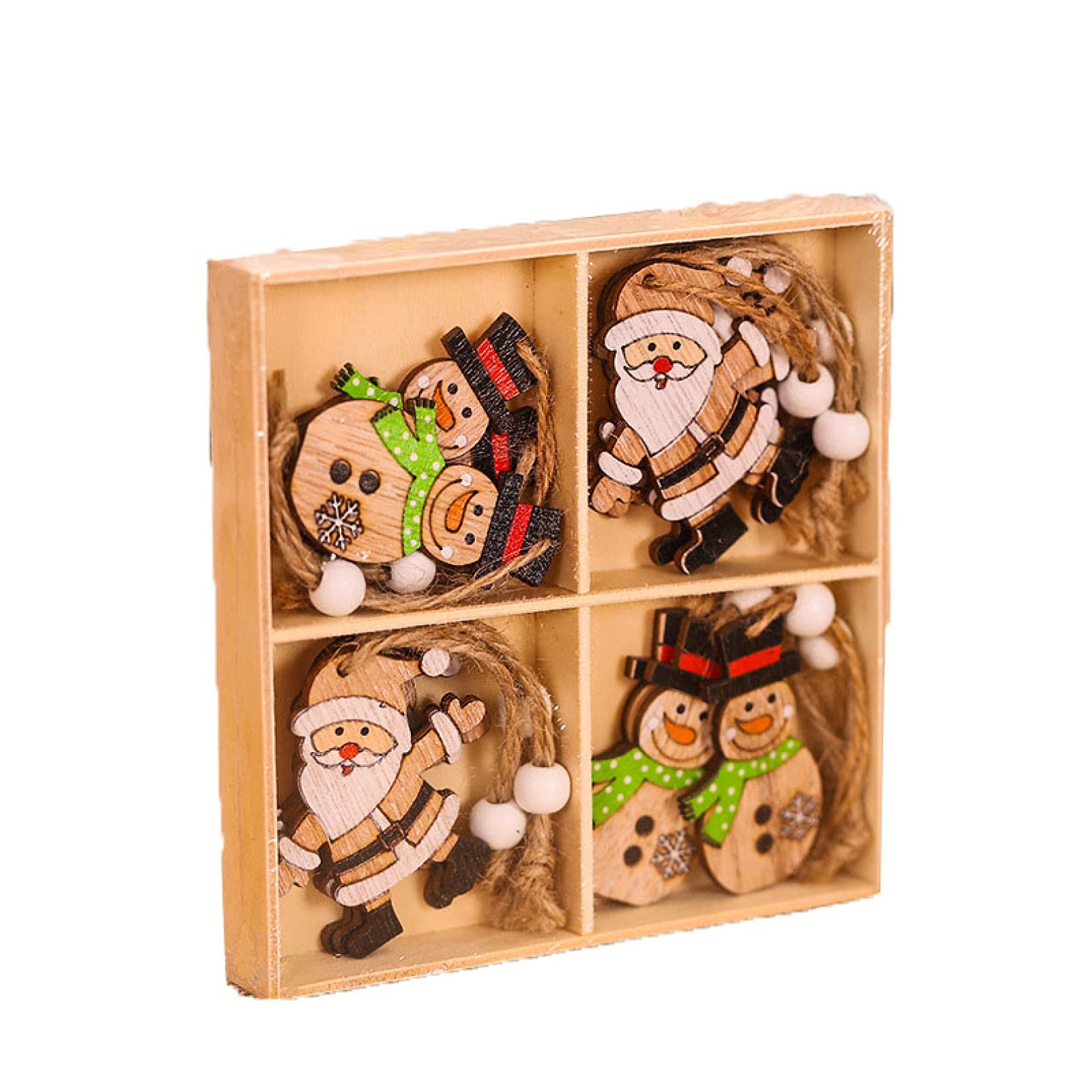 12pcs Christmas Wooden Car Ornaments - Xmas Tree Hanging Decorations for Home, Kids Gifts & Holiday Party Supplies - Perfect for Christmas Tree Decor, Gift Exchange & Festive Home Decorating