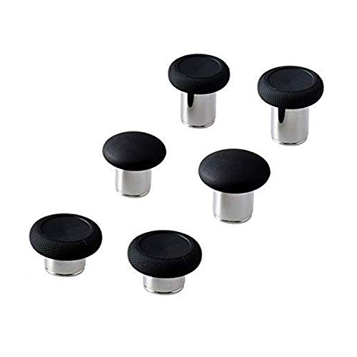 6 in 1 Interchangeable Thumbstick Grips for Xbox Elite Controller - Nero Black - Improve Gaming Precision & Comfort for FPS, Racing & Sports Games
