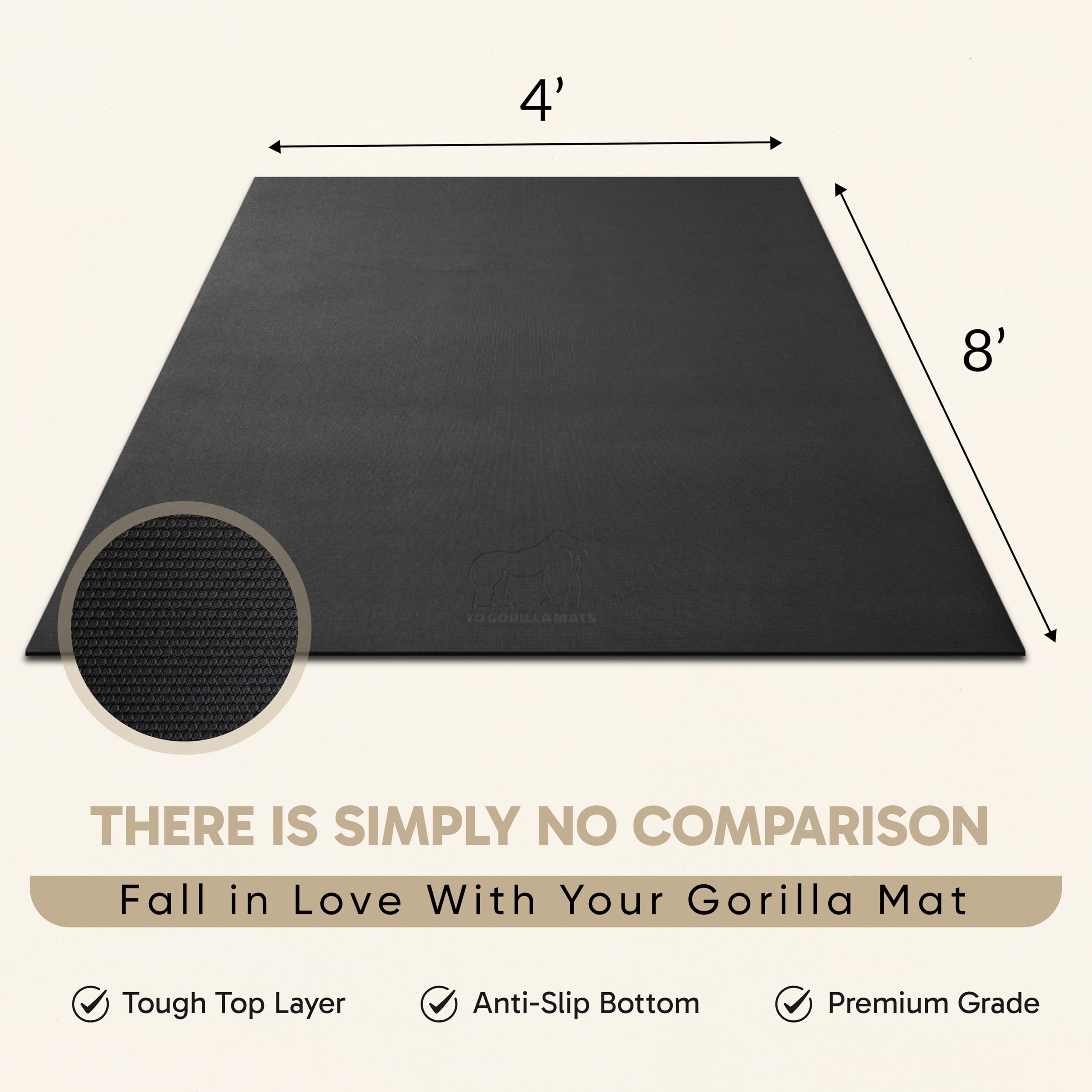 Gorilla Mats Premium Large Exercise Mat – 8' x 4' x 1/4