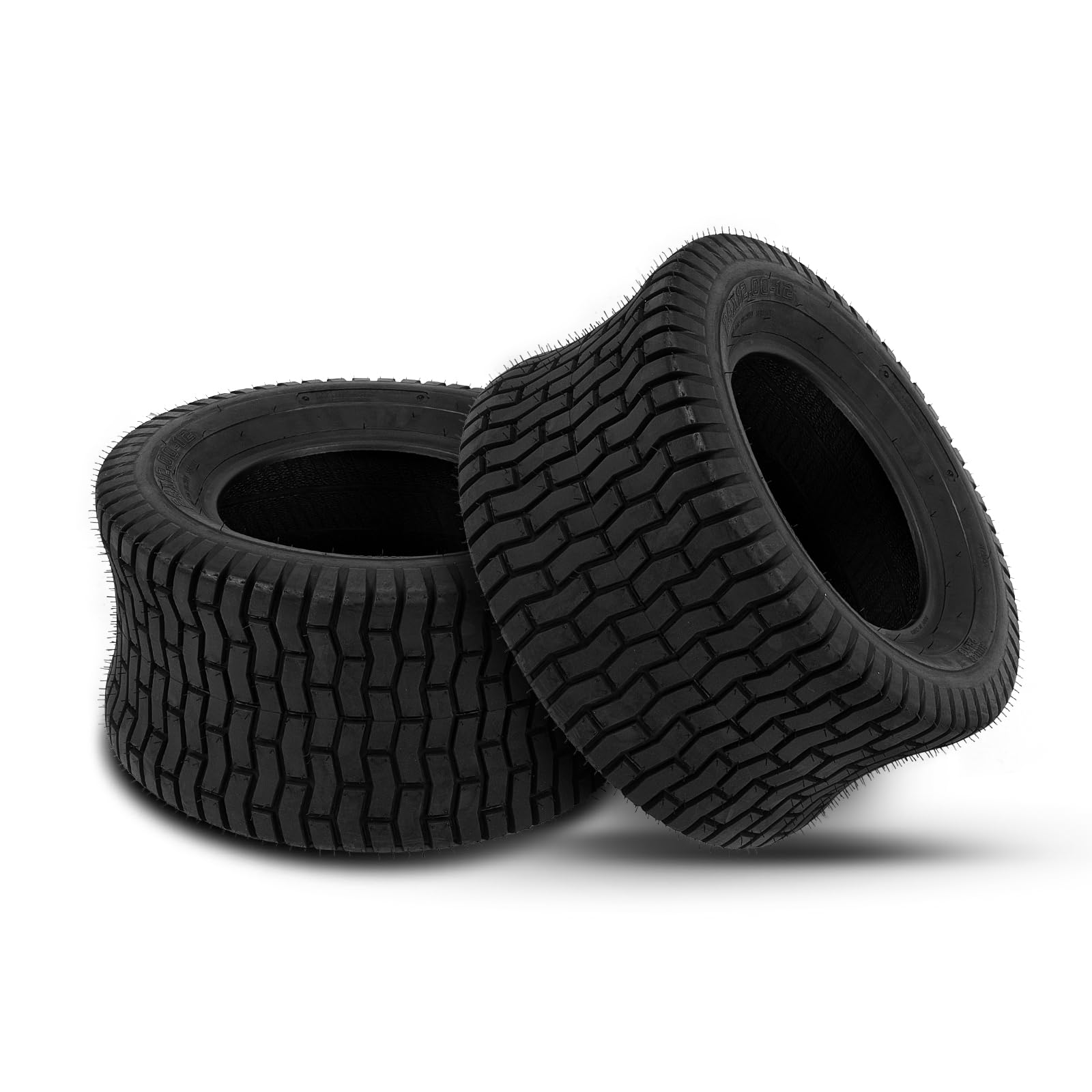24x12.00-12 6-Ply Tubeless Lawn Mower Tractor & Golf Cart Tires - Heavy Duty Garden Turf Tires (Set of 2) - Perfect for Lawn Care, Golf Courses & Agricultural Use