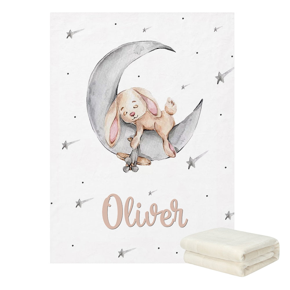 Sleeping Bunny Baby Name Cot Bedding Set | Soft Nursery Bedding for Newborns | Perfect Baby Shower Gift Set for Girls & Boys | Ideal for Cribs, Bassinets and Nursery Decor