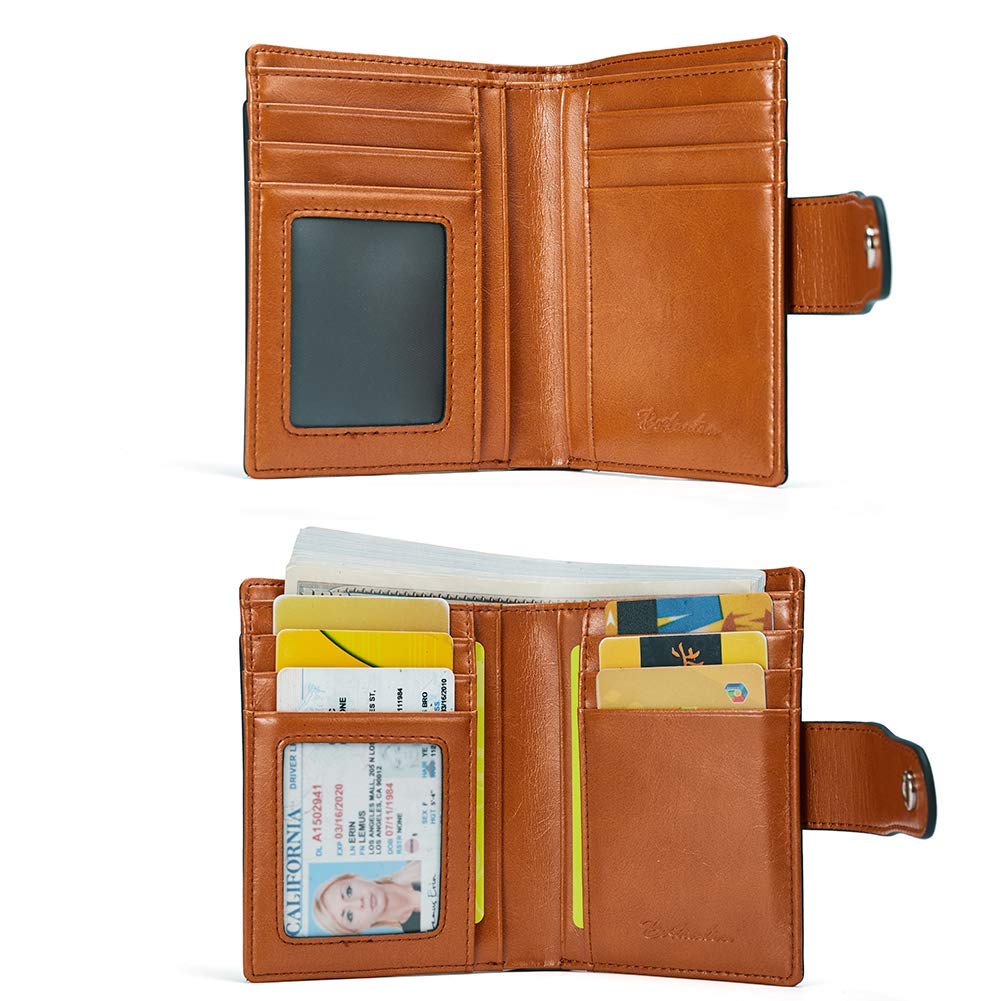 BOSTANTEN Women's Leather Wallet with RFID Blocking - Large Capacity RFID Blocking Leather Wallet & Crossbody Backpack Purse for Travel, Work, and Everyday Use